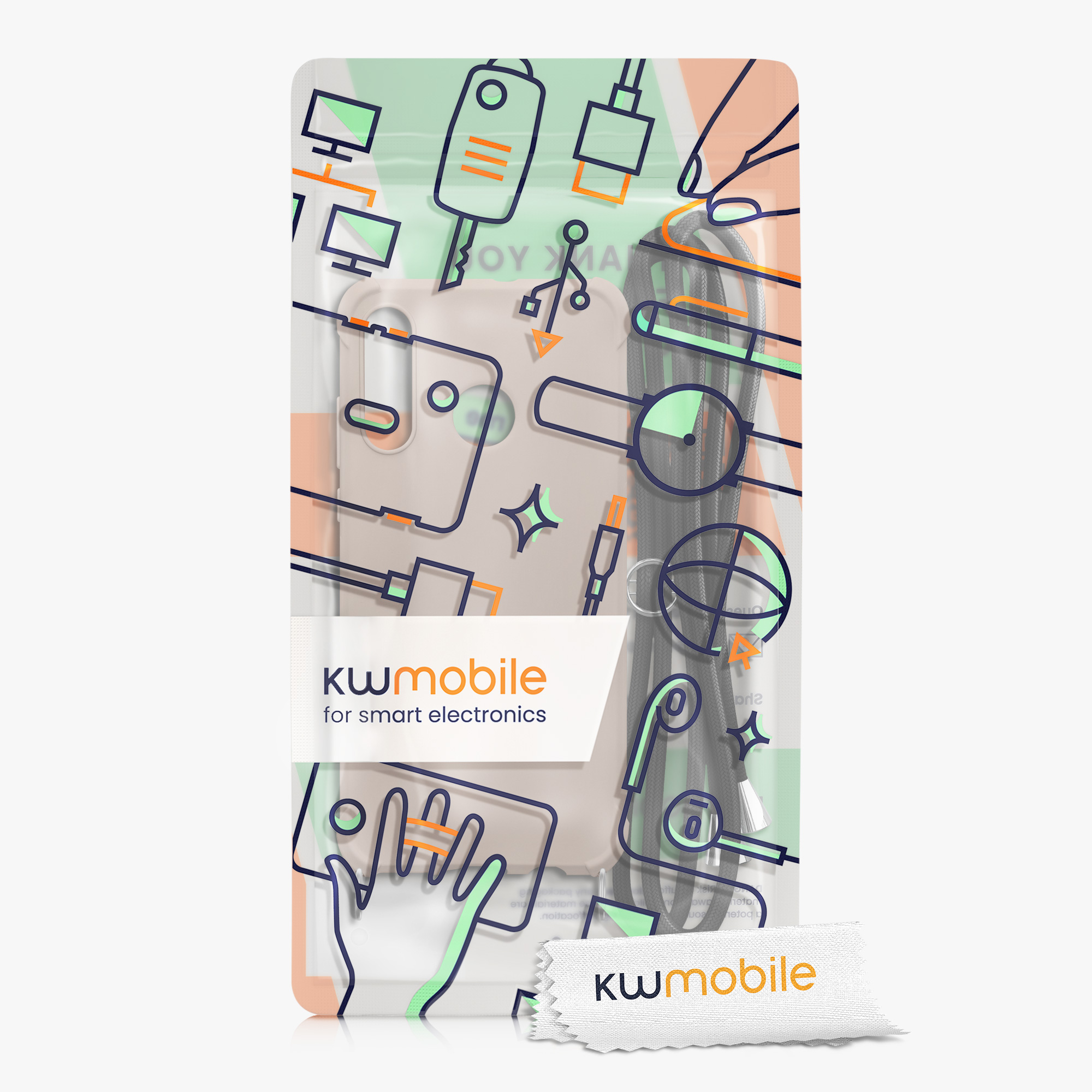 Crossbody kryt kwmobile Huawei P30 Lite, krémová