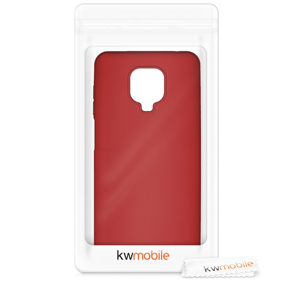 Metalický TPU kryt kwmobile pro Xiaomi Redmi Note 9S / 9 Pro / 9 Pro Max - metalická tmavě červená