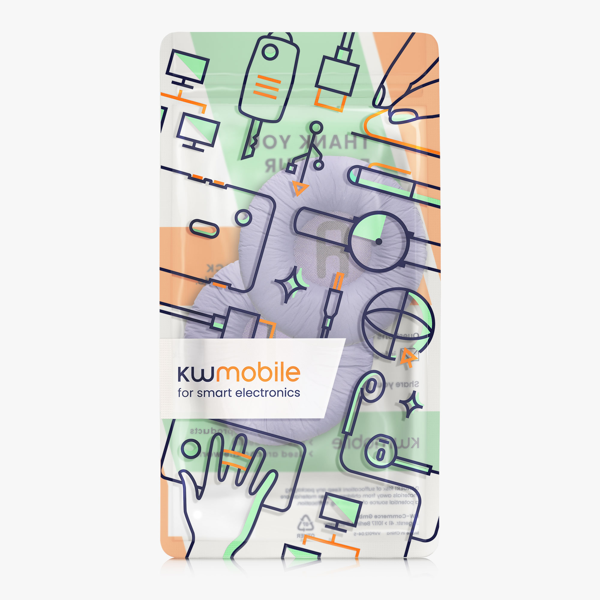 Náušníky kwmobile 2 ks pro JBL Tune 600 / 500BT / 510BT / 520BT / 450 - levandulová