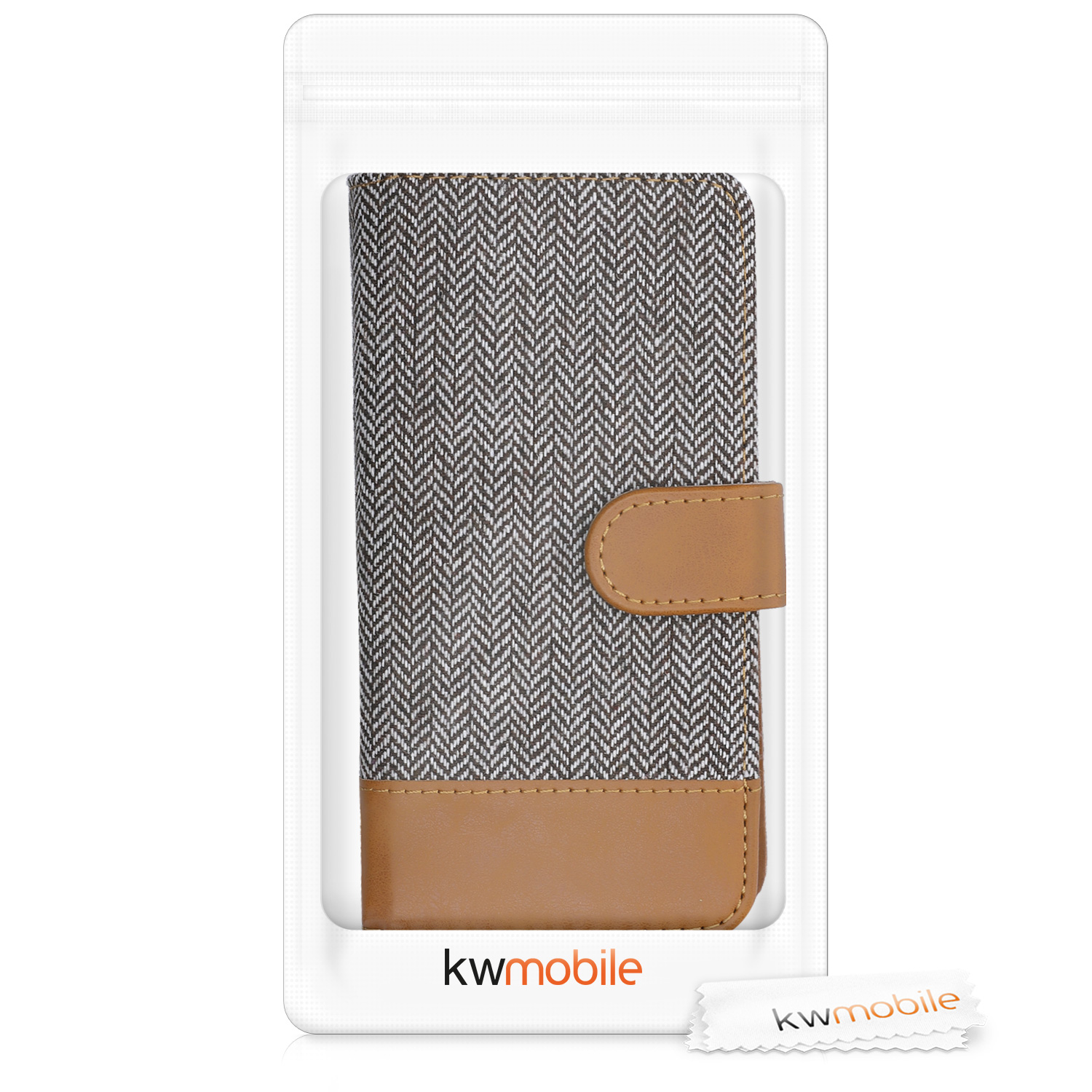 Flipové pouzdro kwmobile pro Google Pixel 4a - light šedá / brown