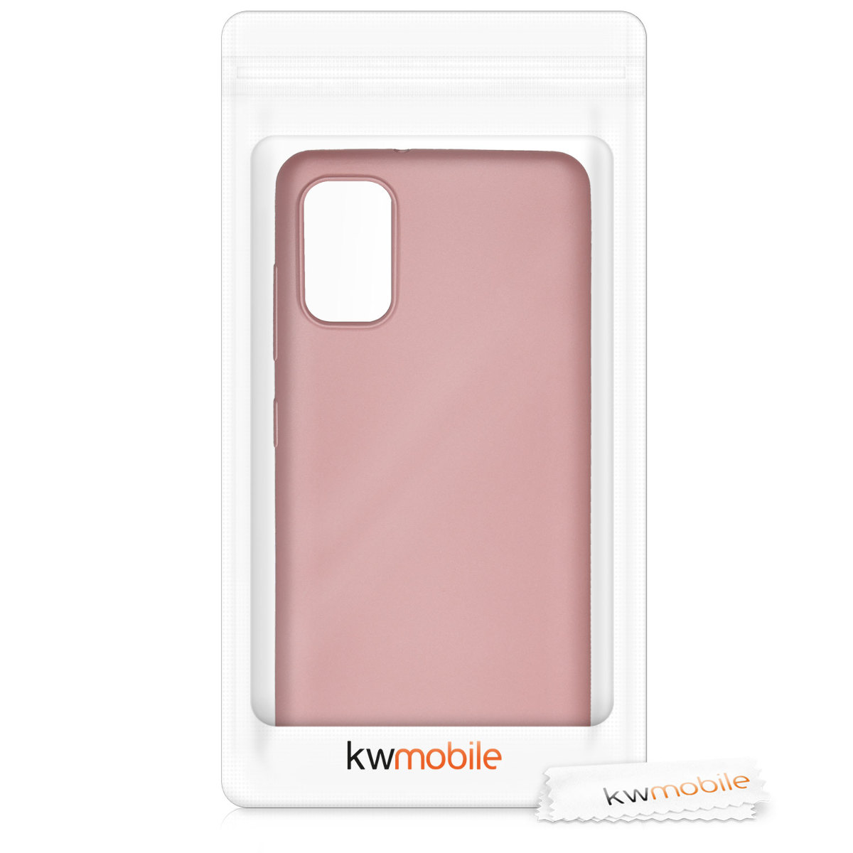 Kryt na mobil Samsung Galaxy A41 kwmobile TPU metalický Metalická růžová zlatá