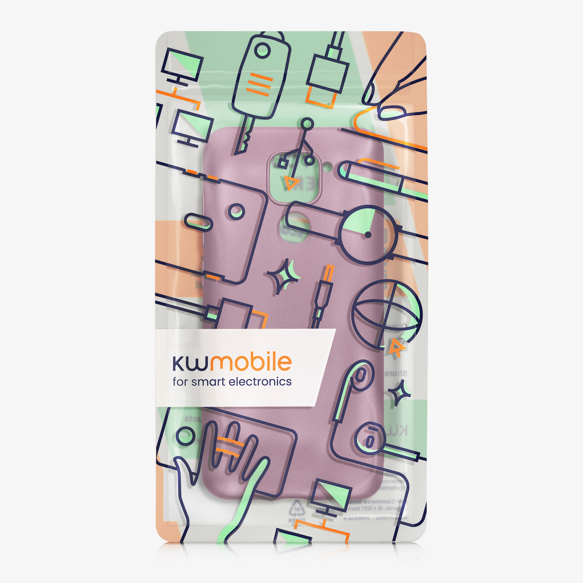 Metalický TPU kryt kwmobile pro Xiaomi Redmi Note 9 - metalická levandulová