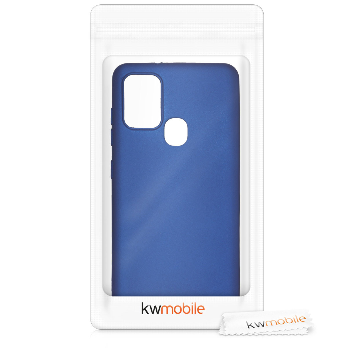 Kryt na mobil Samsung Galaxy A21s kwmobile TPU metalický Metalická modrá