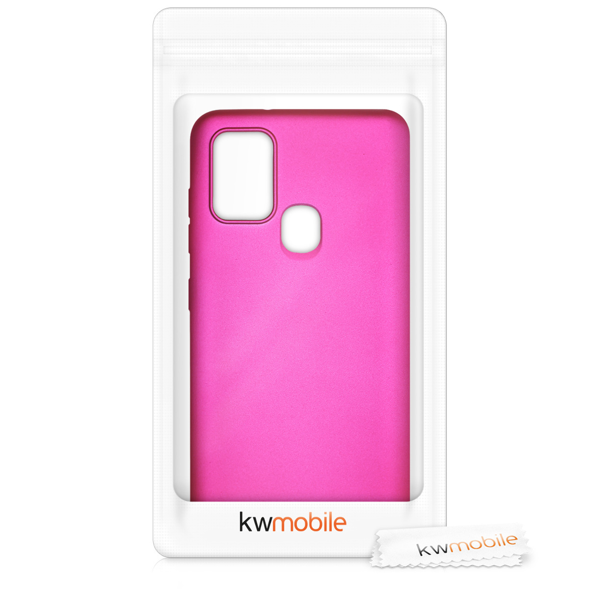 Kryt na mobil Samsung Galaxy A21s kwmobile TPU metalický Metalická růžová