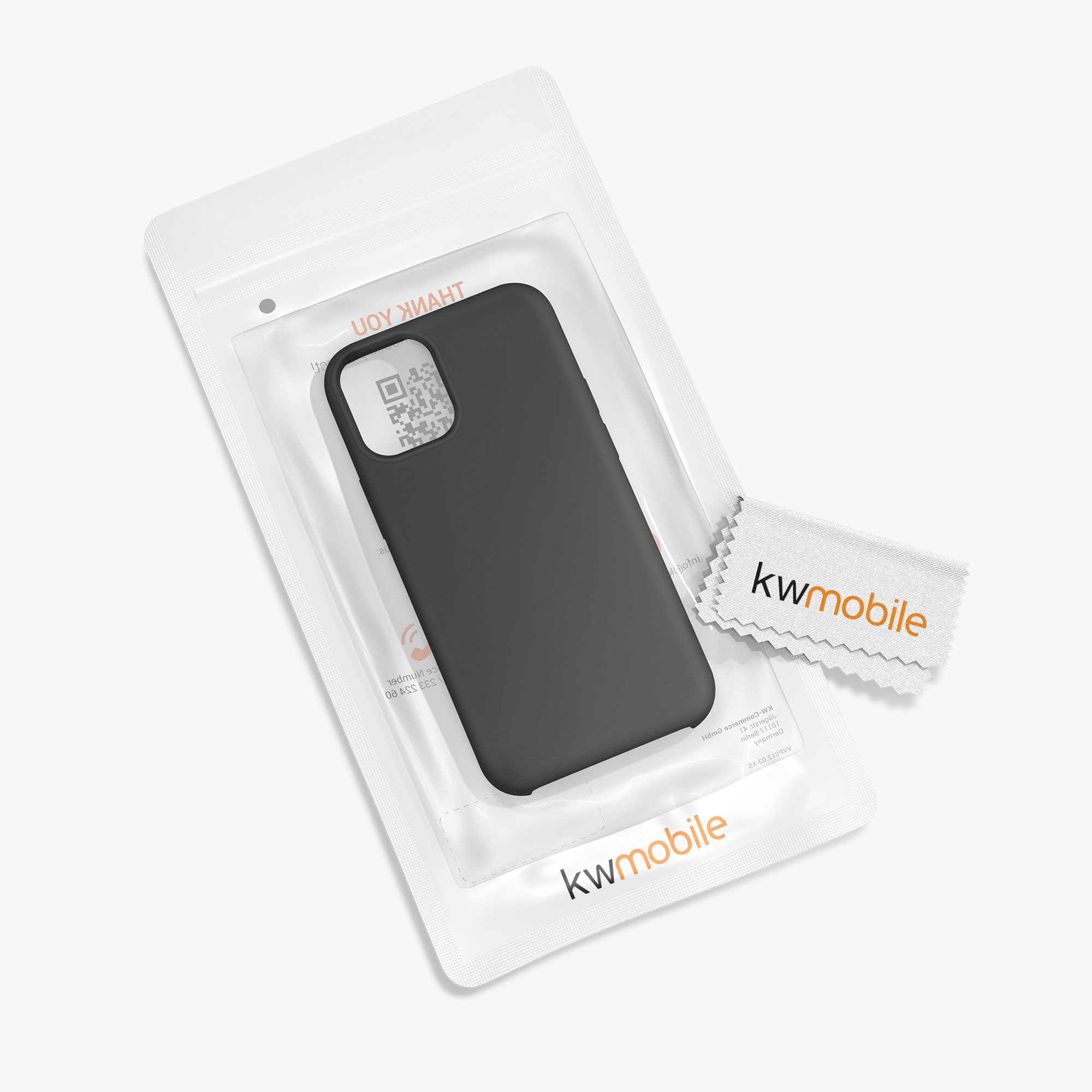 Silikonový kryt kwmobile pro iPhone 12 mini - černá