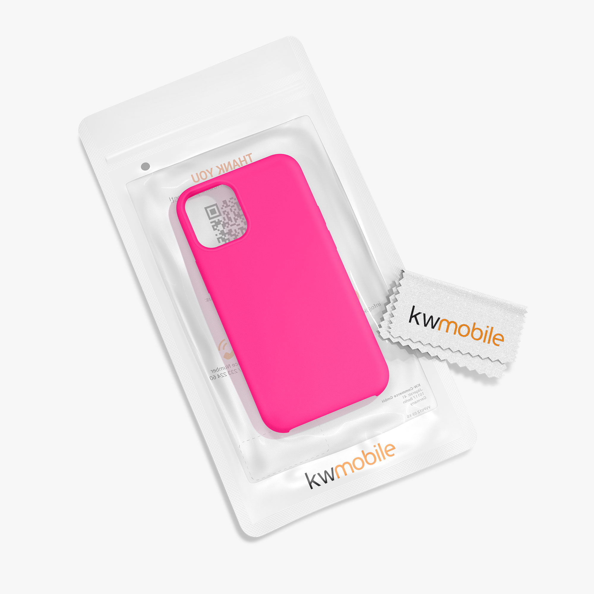 Silikonový kryt kwmobile pro iPhone 12 mini - neonově růžová