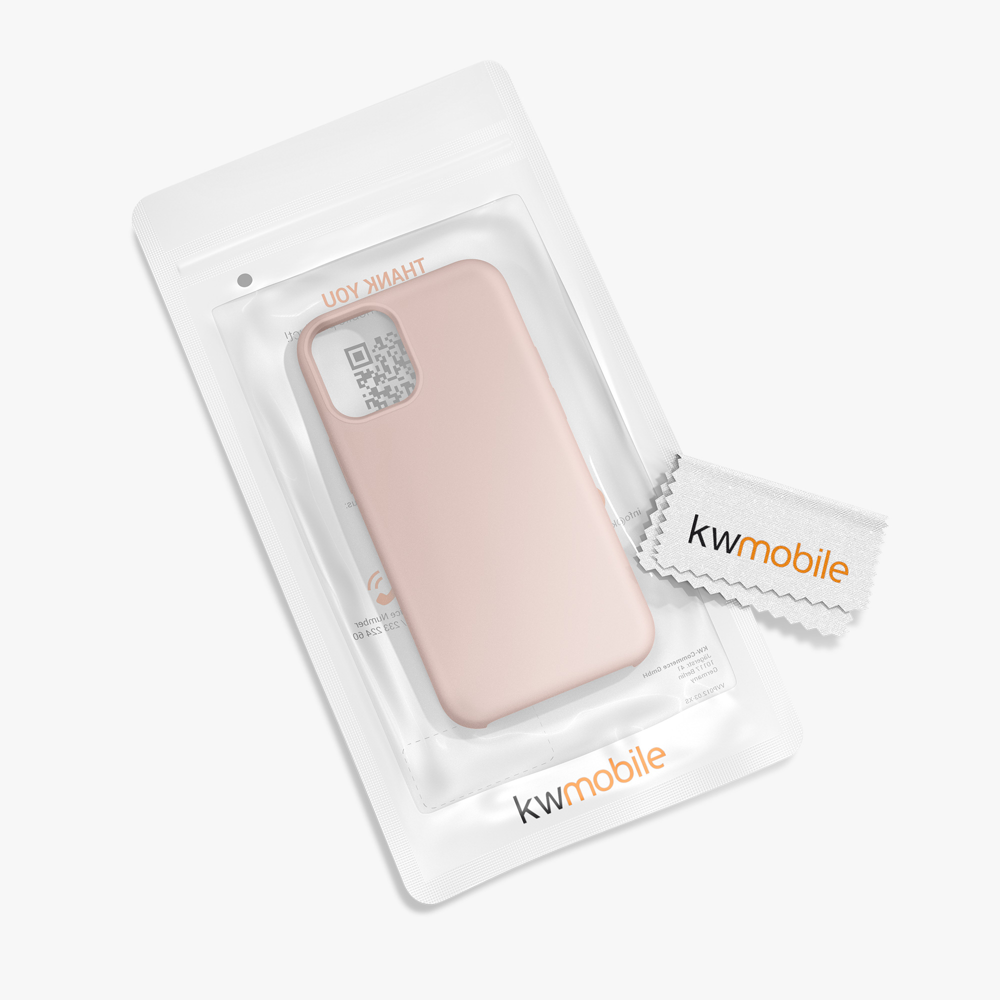 Silikonový kryt kwmobile pro iPhone 12 mini - pudrově růžová