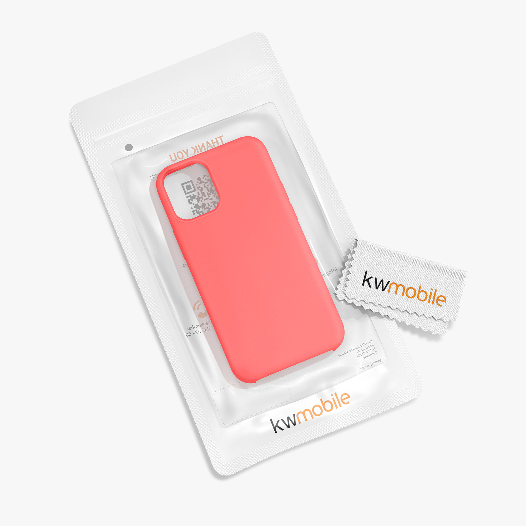 Silikonový kryt kwmobile pro iPhone 12 mini - výrazná korálová