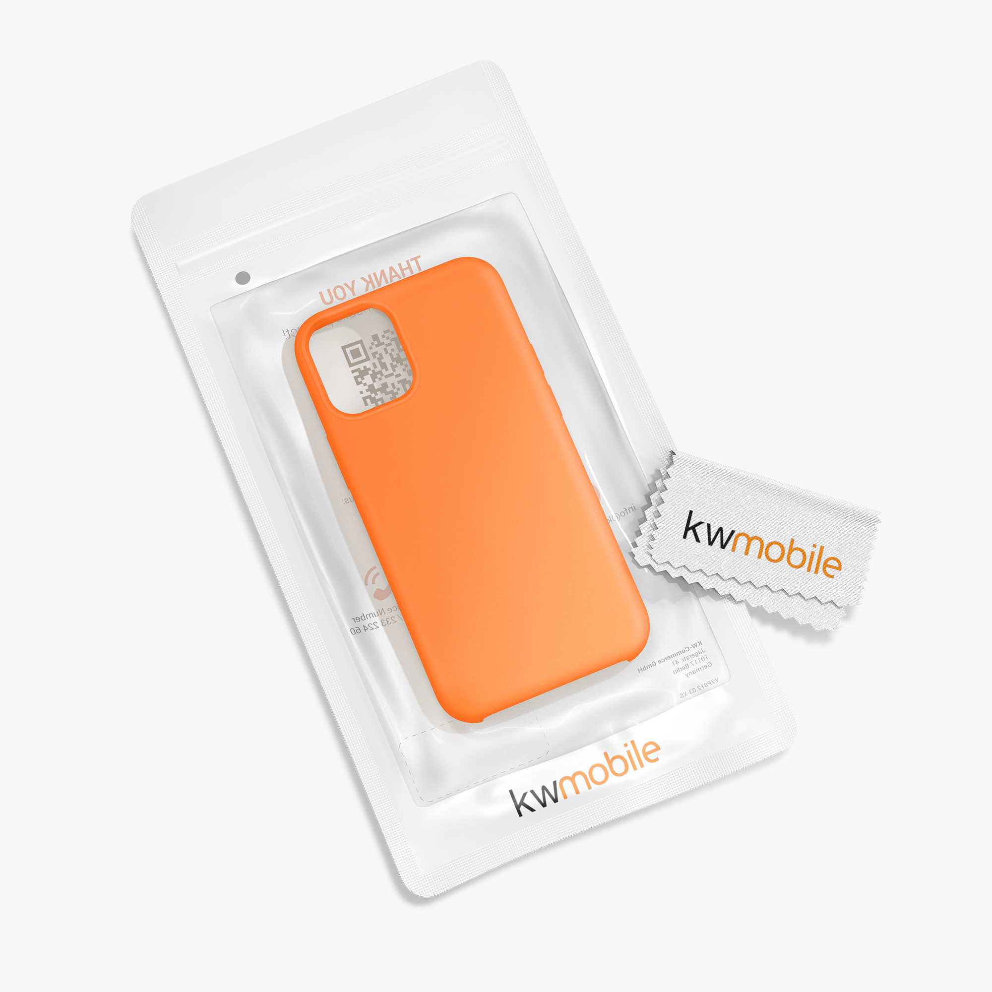 Silikonový kryt kwmobile pro iPhone 12 mini - ovocná oranžová
