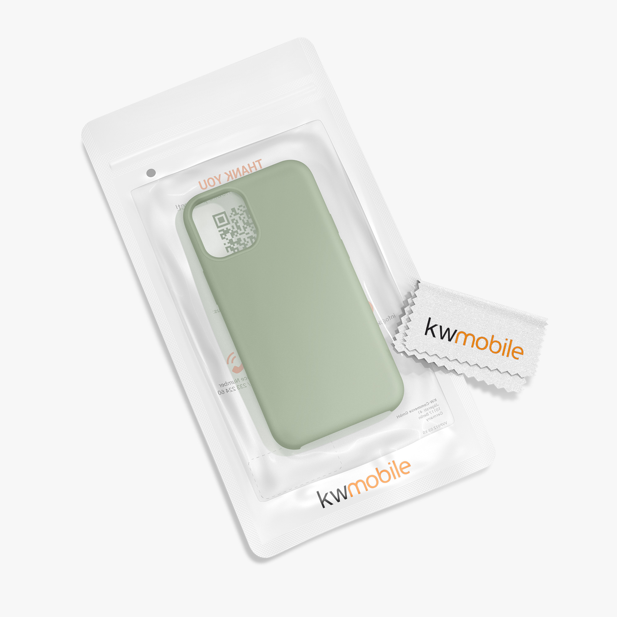 Silikonový kryt kwmobile pro iPhone 12 mini - šedozelená
