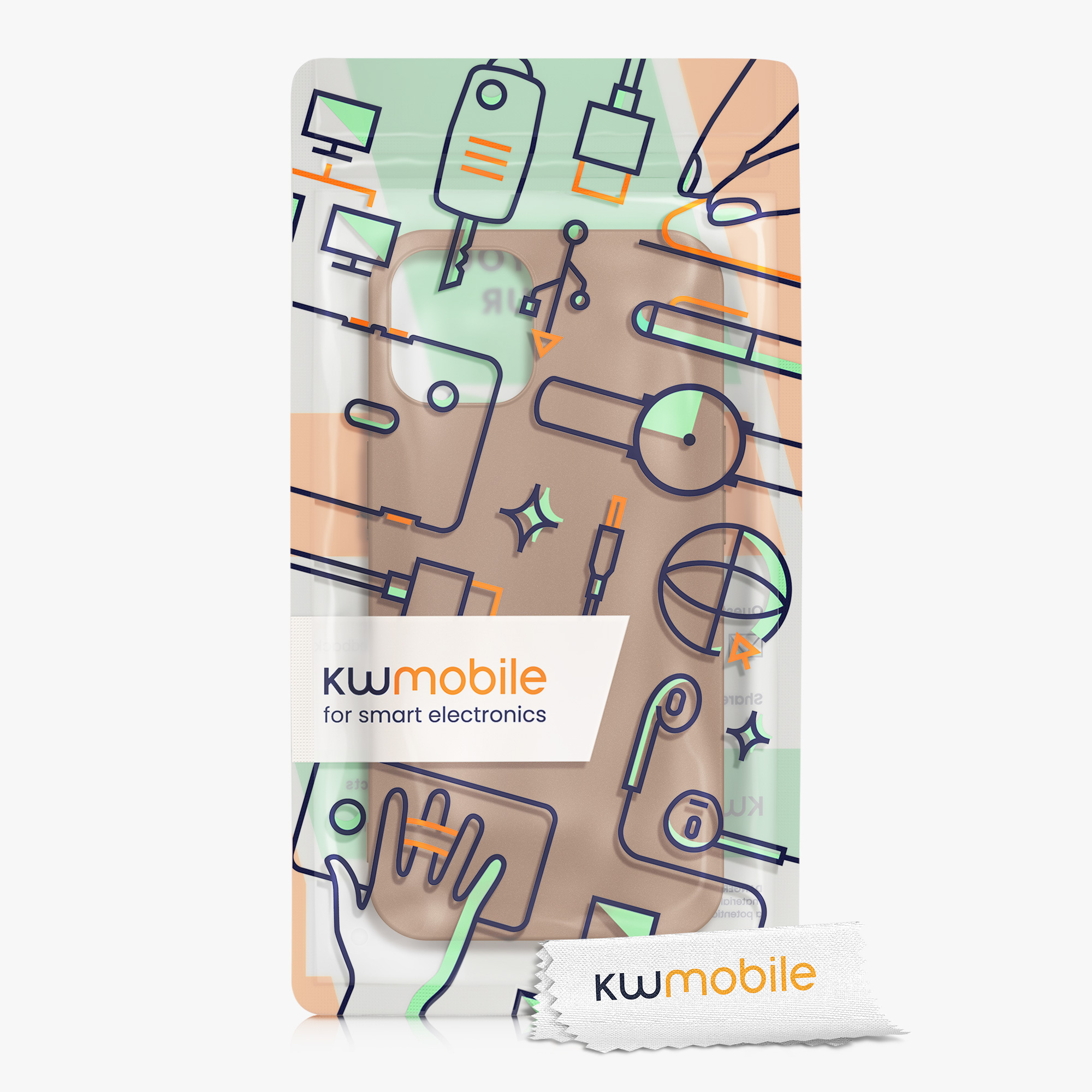 Silikonový kryt kwmobile pro iPhone 12 mini - cappuccino