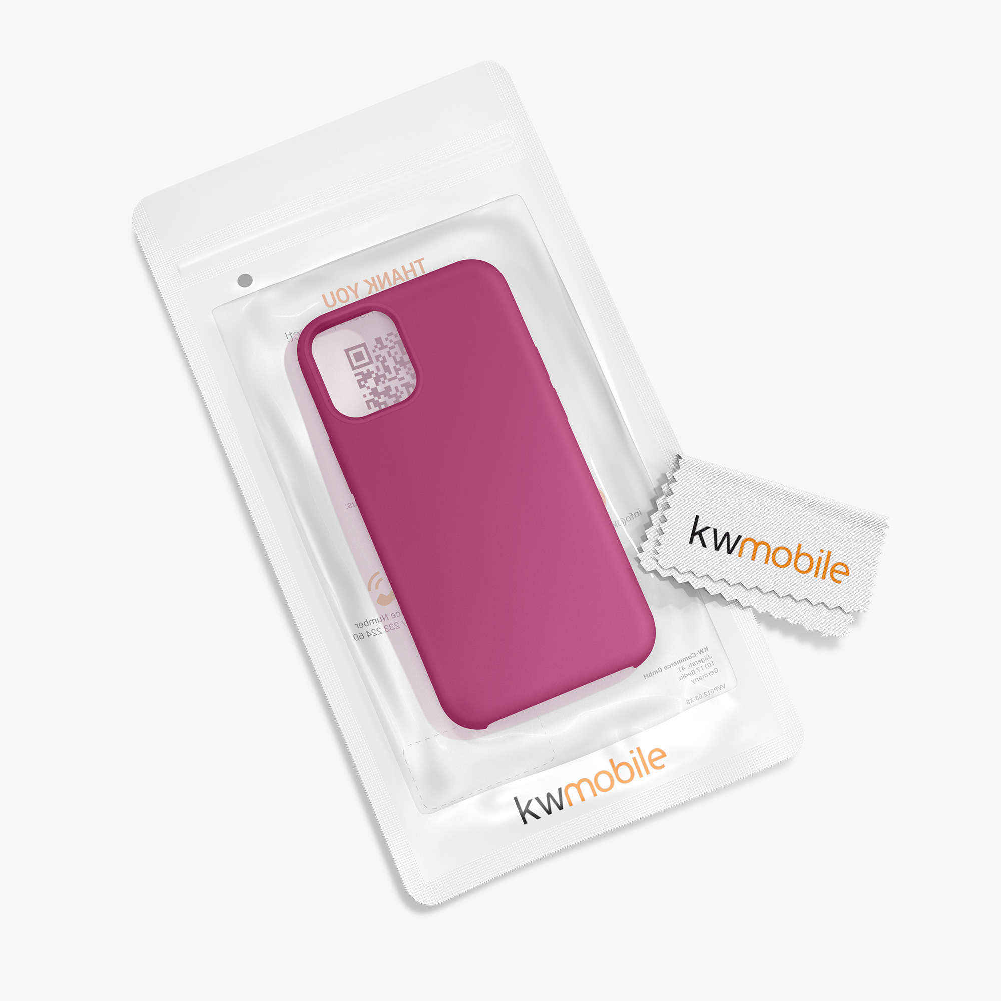 Silikonový kryt kwmobile pro iPhone 12 mini - malinově růžová
