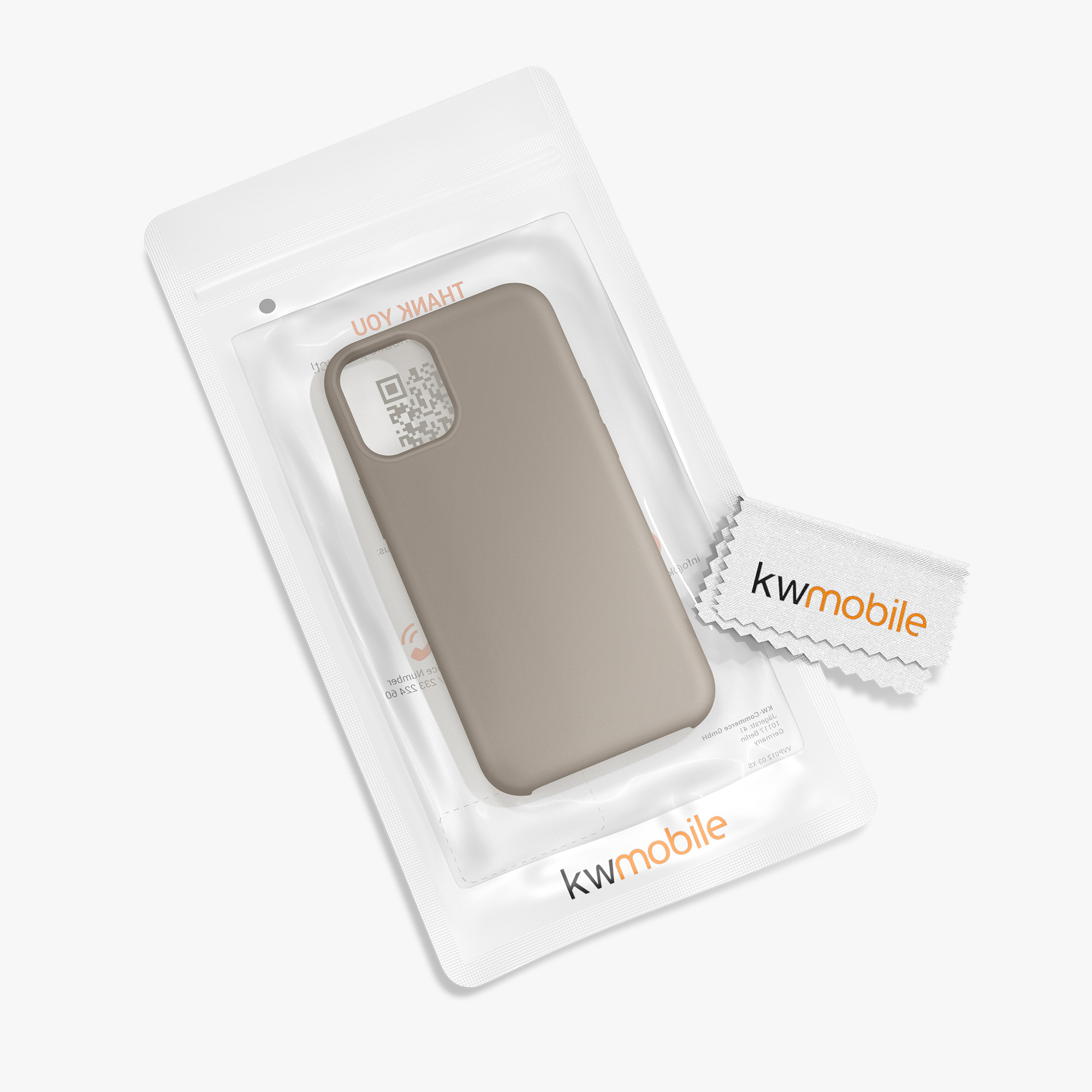 Silikonový kryt kwmobile pro iPhone 12 mini - taupe