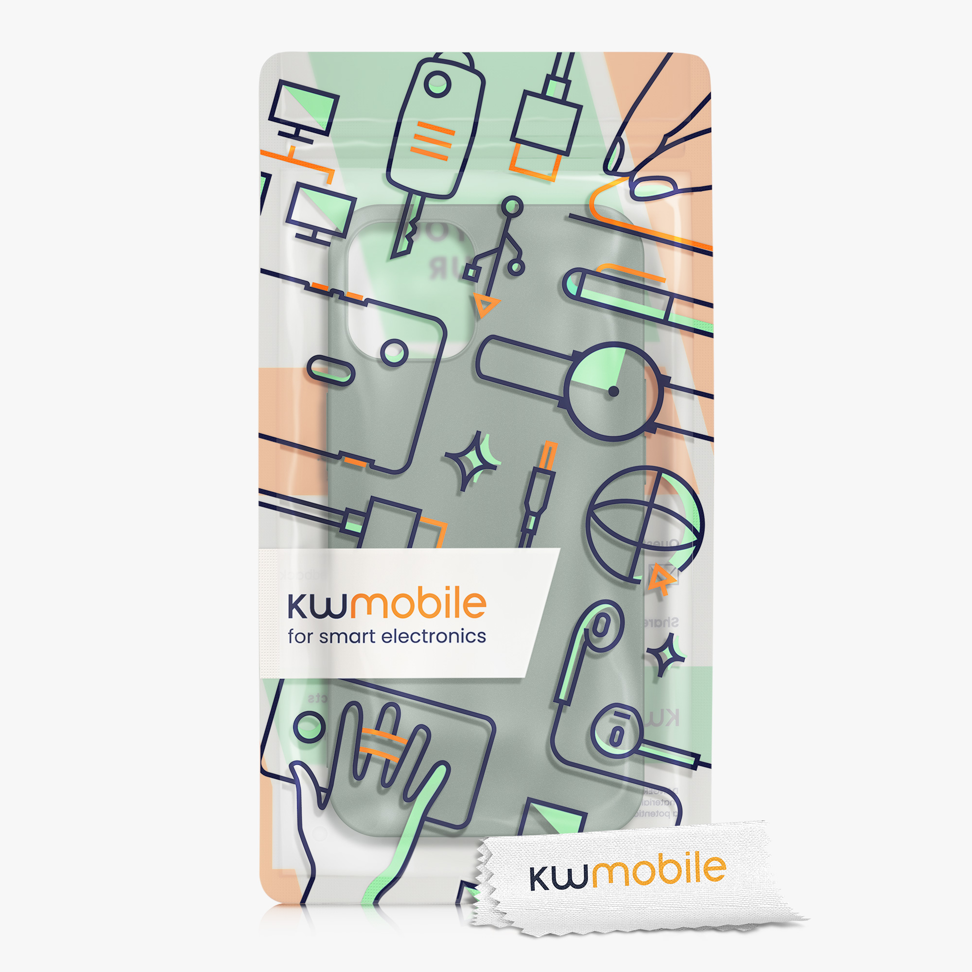 Silikonový kryt kwmobile pro iPhone 12 mini - dešťově zelená