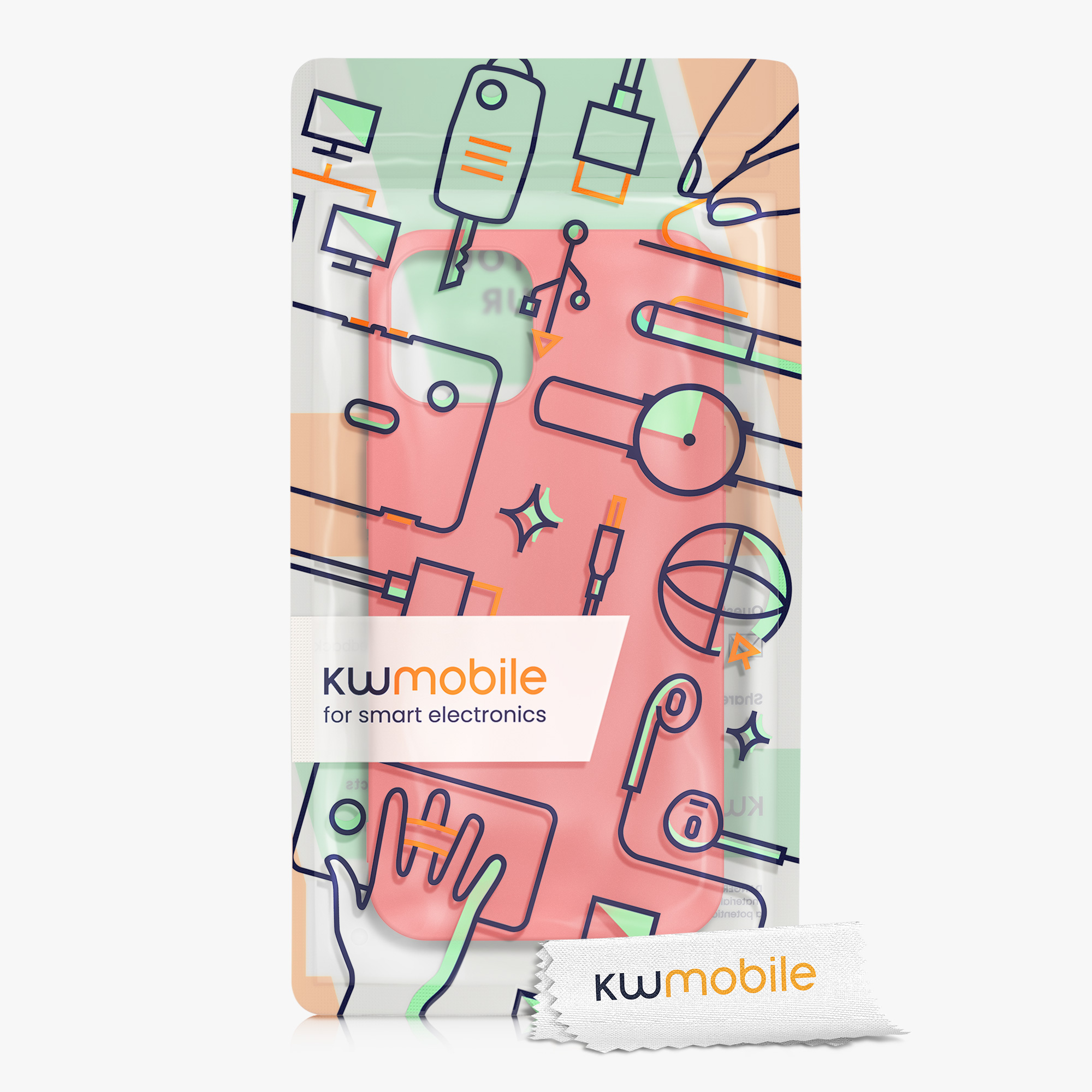 Silikonový kryt kwmobile pro iPhone 12 mini - neonově korálová