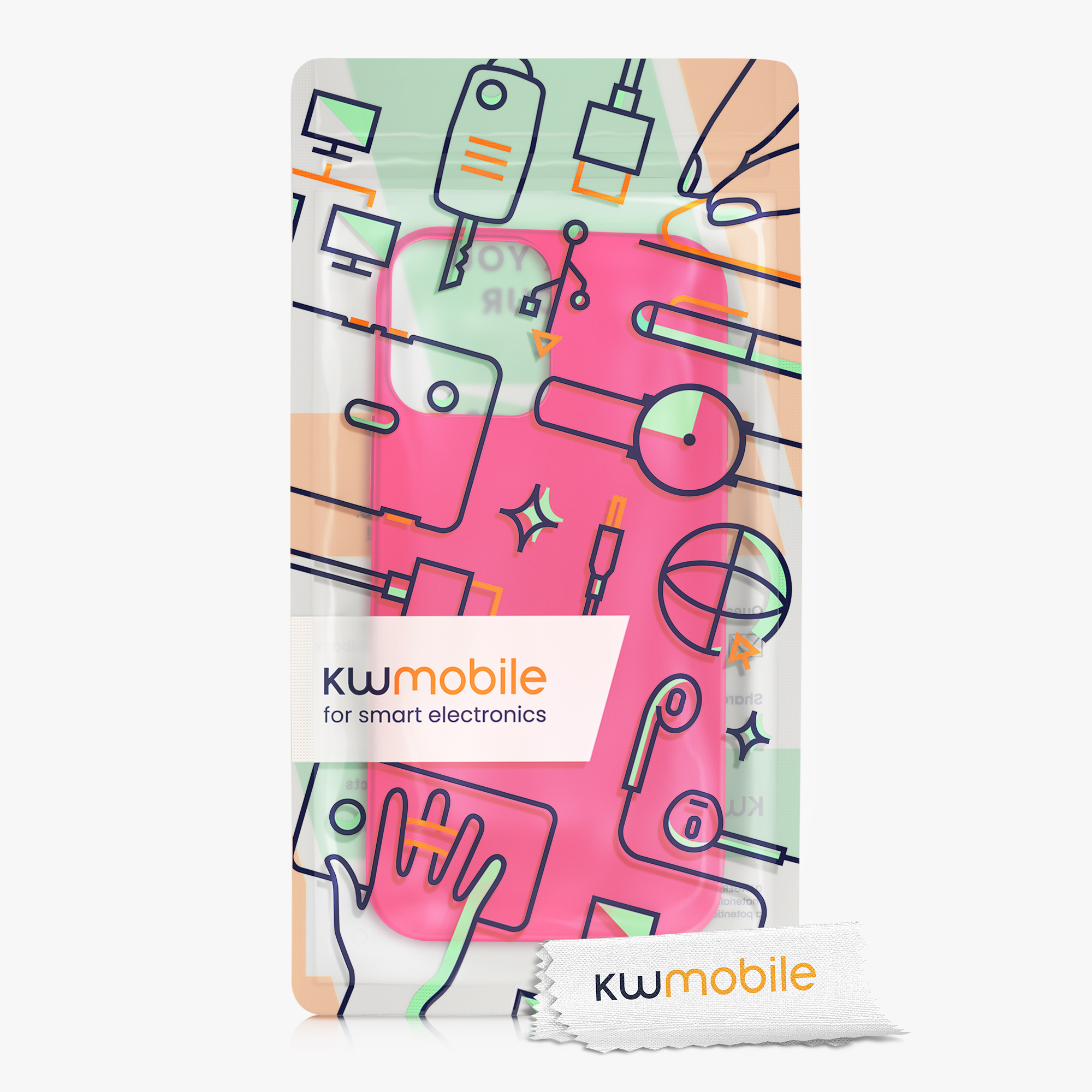 Silikonový kryt kwmobile pro iPhone 12 / iPhone 12 Pro - neonově růžová
