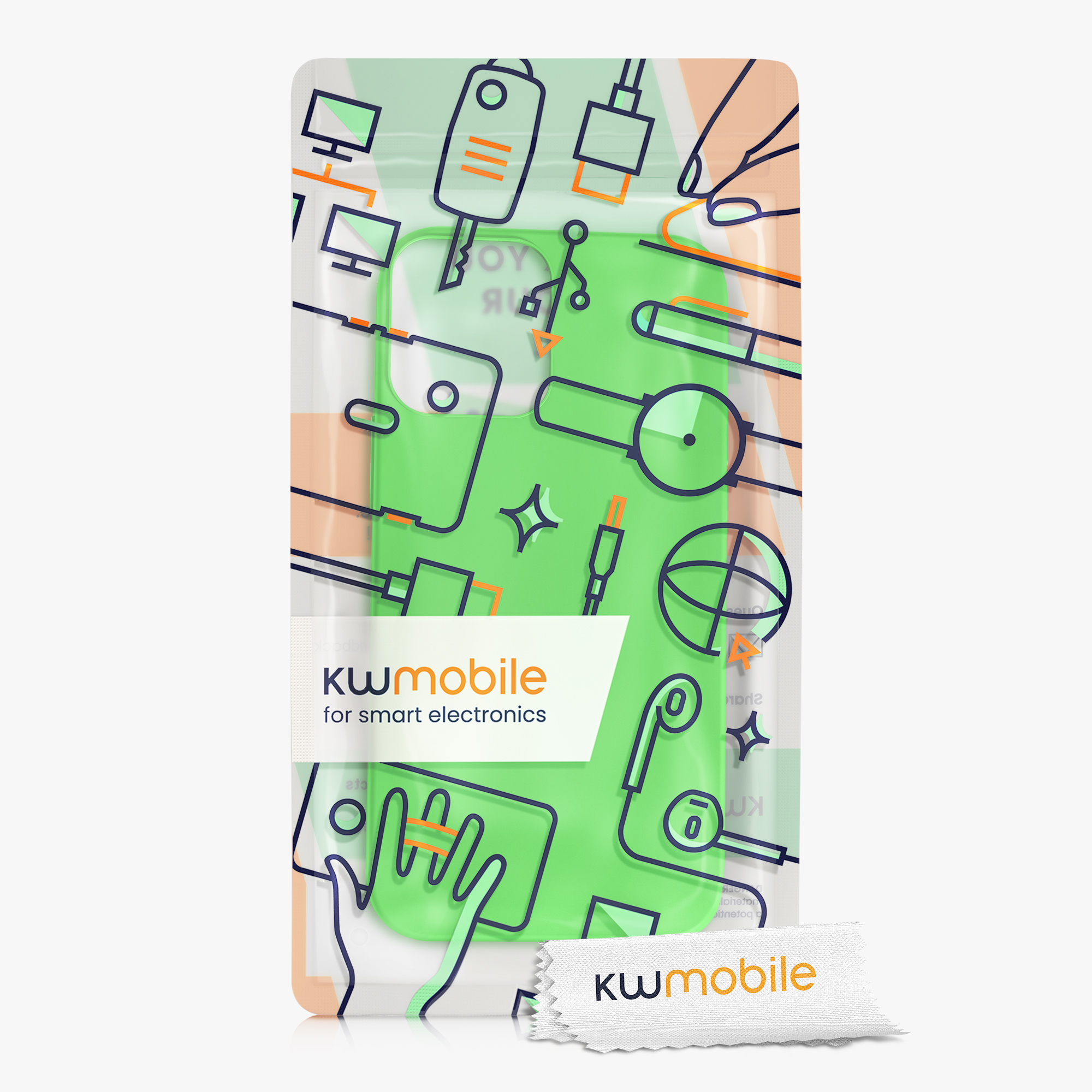 Silikonový kryt kwmobile pro iPhone 12 / iPhone 12 Pro - neonově zelená