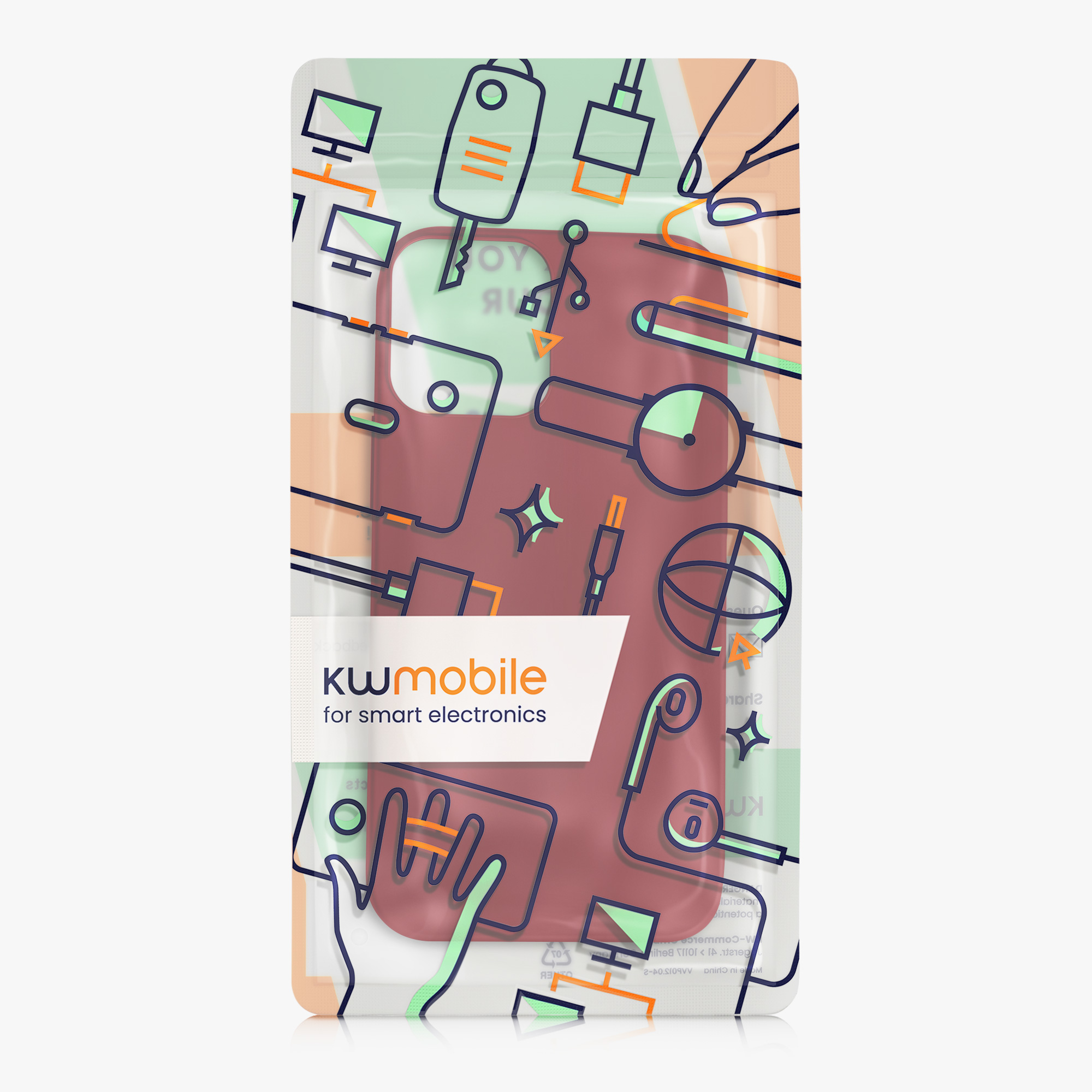 Silikonový kryt kwmobile pro iPhone 12 / iPhone 12 Pro - rebarborově červená