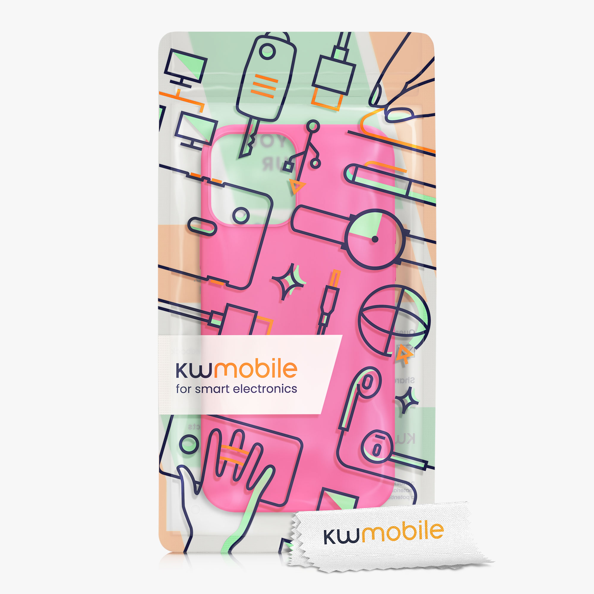 Silikonový kryt kwmobile pro iPhone 12 Pro Max - neonově růžová