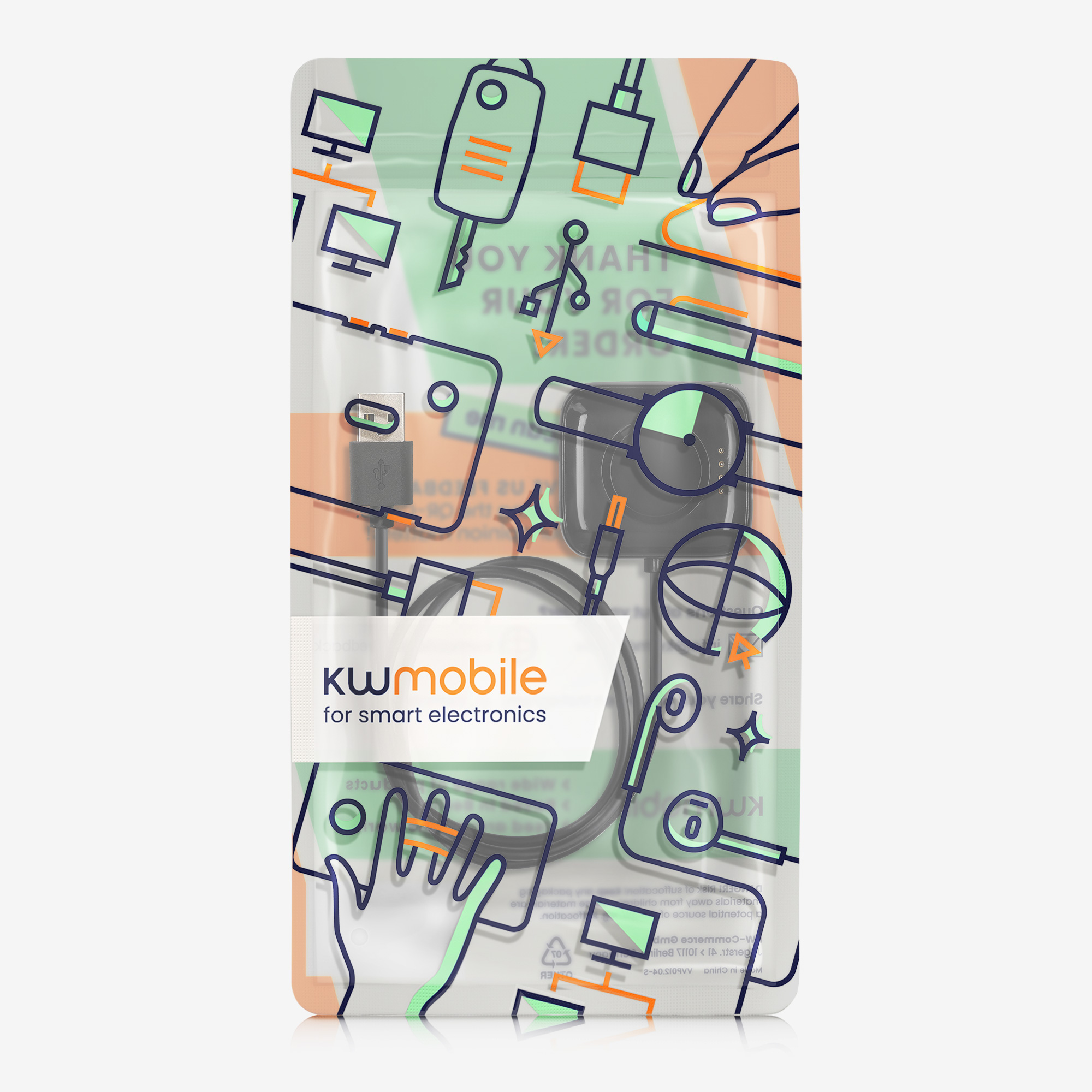 Nabíjecí kabel kwmobile pro Oppo Watch 1 (46mm) - černá