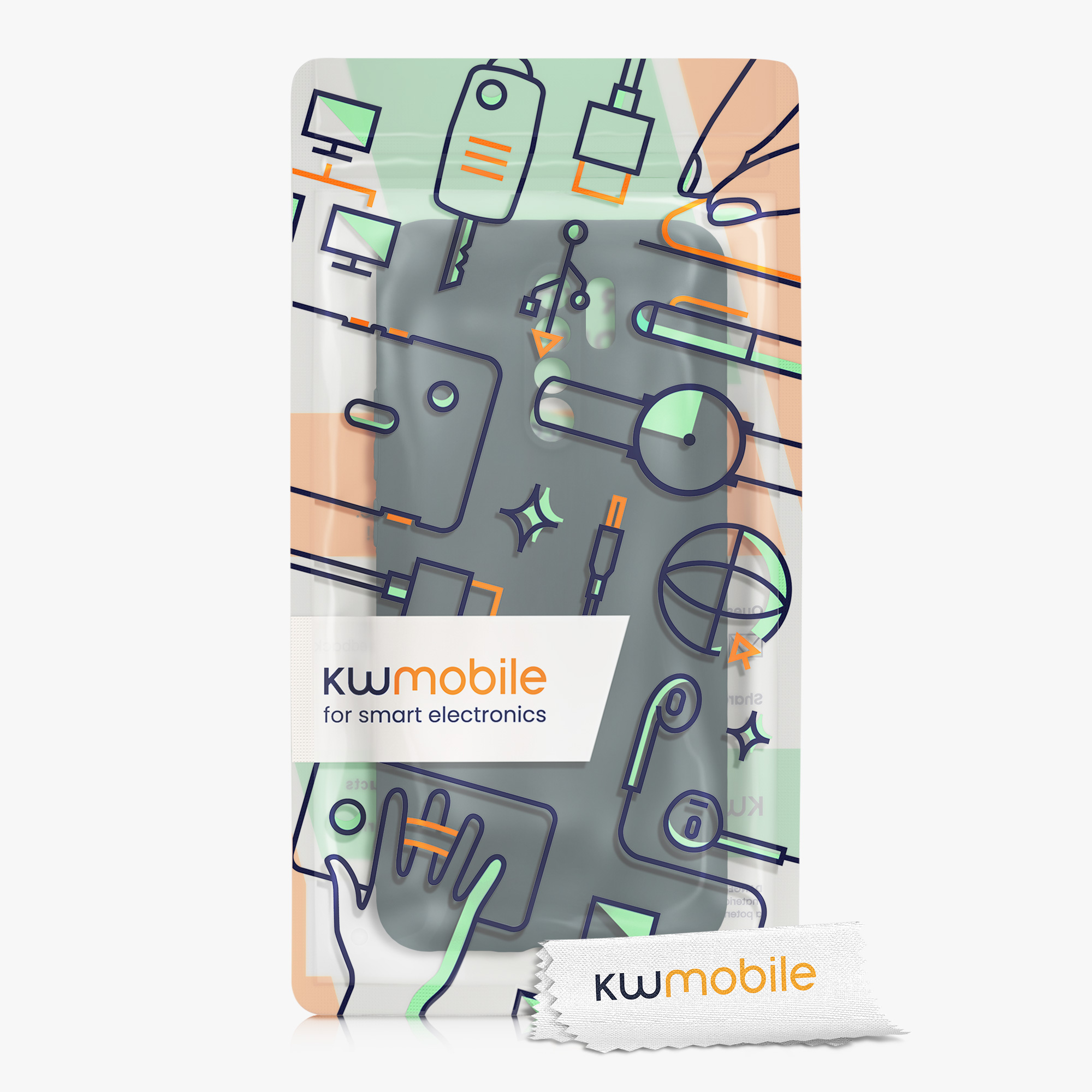 Kryt Xiaomi Redmi 9 silikonový TPU tmavá břidlice kwmobile