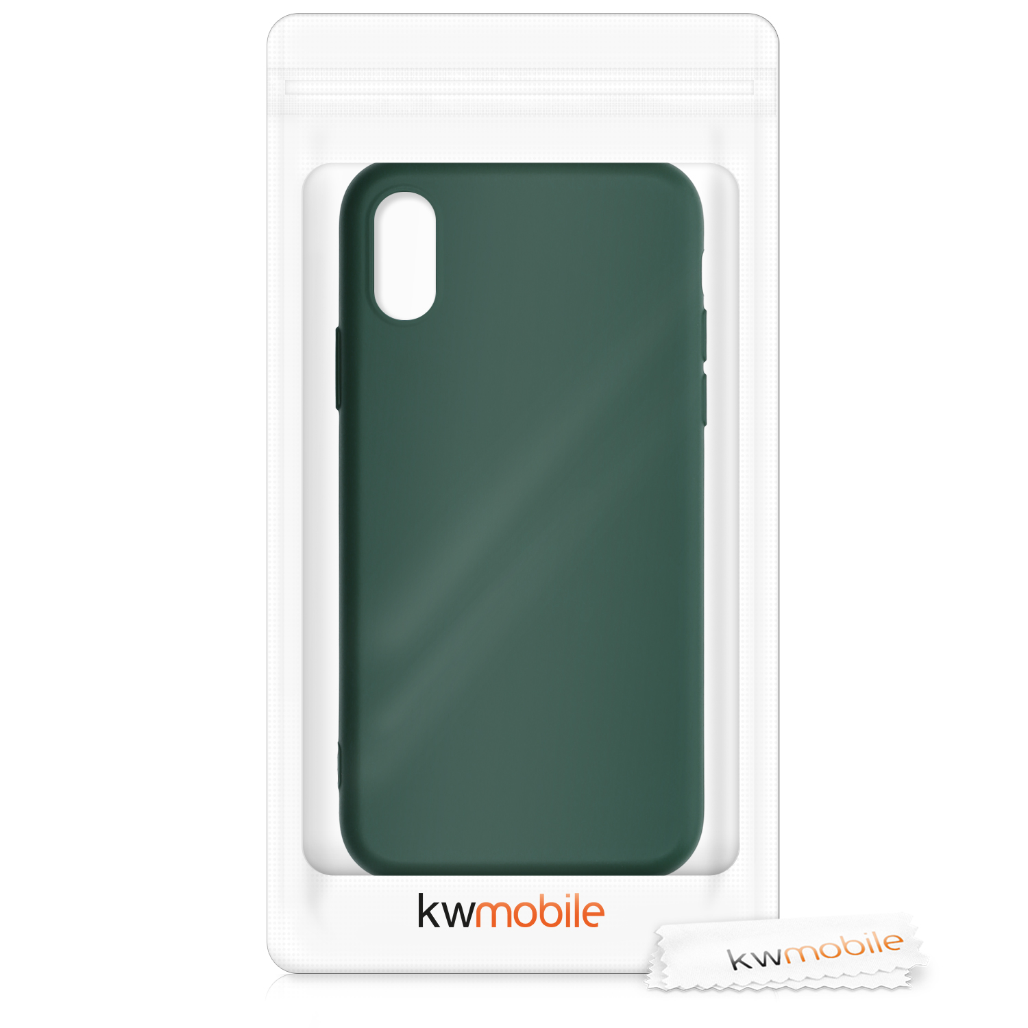 Silikonový kryt na mobil kwmobile pro Apple iPhone XS - mechově zelená