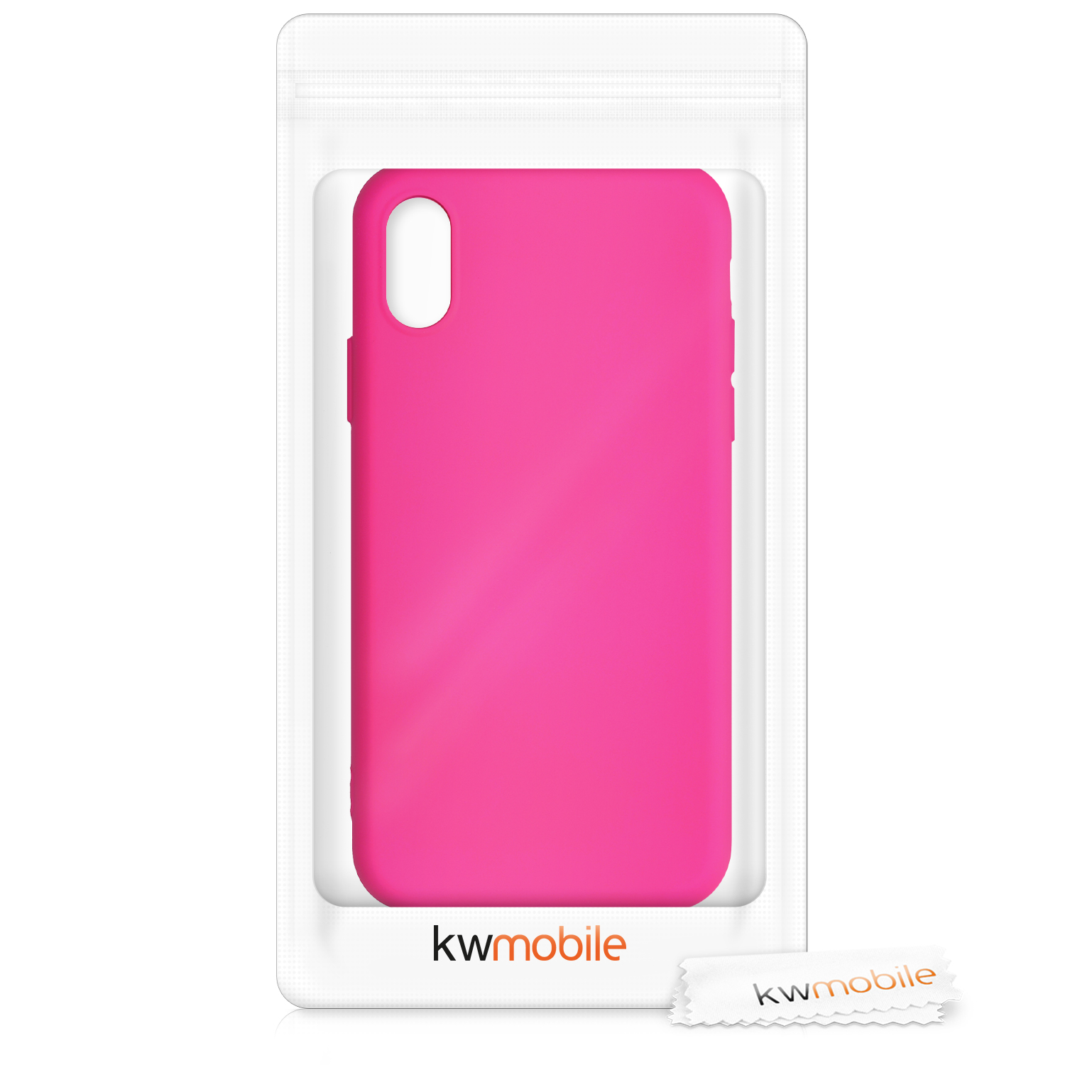 Silikonový kryt na mobil kwmobile pro Apple iPhone XS - neonově růžová