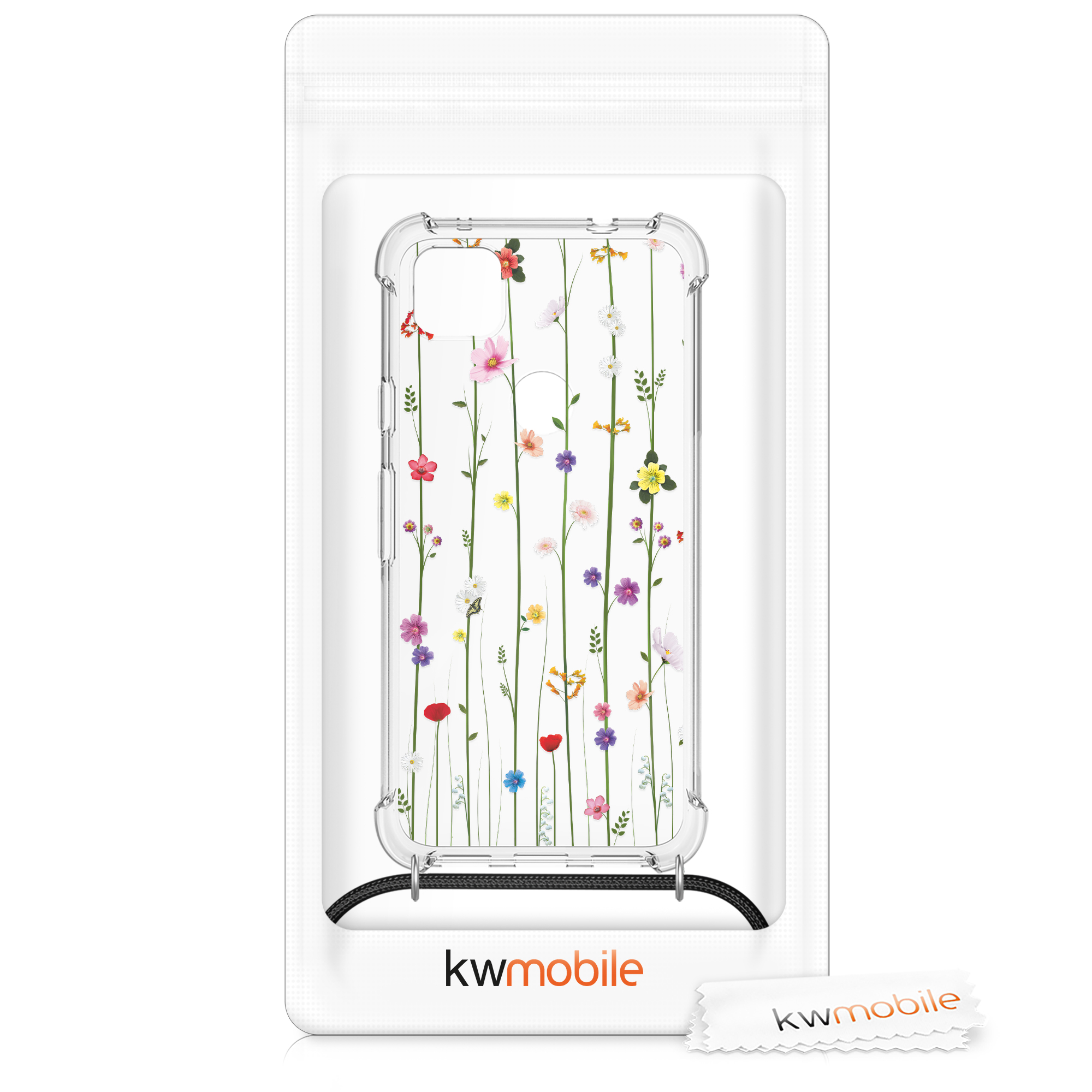 Crossbody kryt kwmobile pro Google Pixel 4a - wildflower vines multicolor / transparent