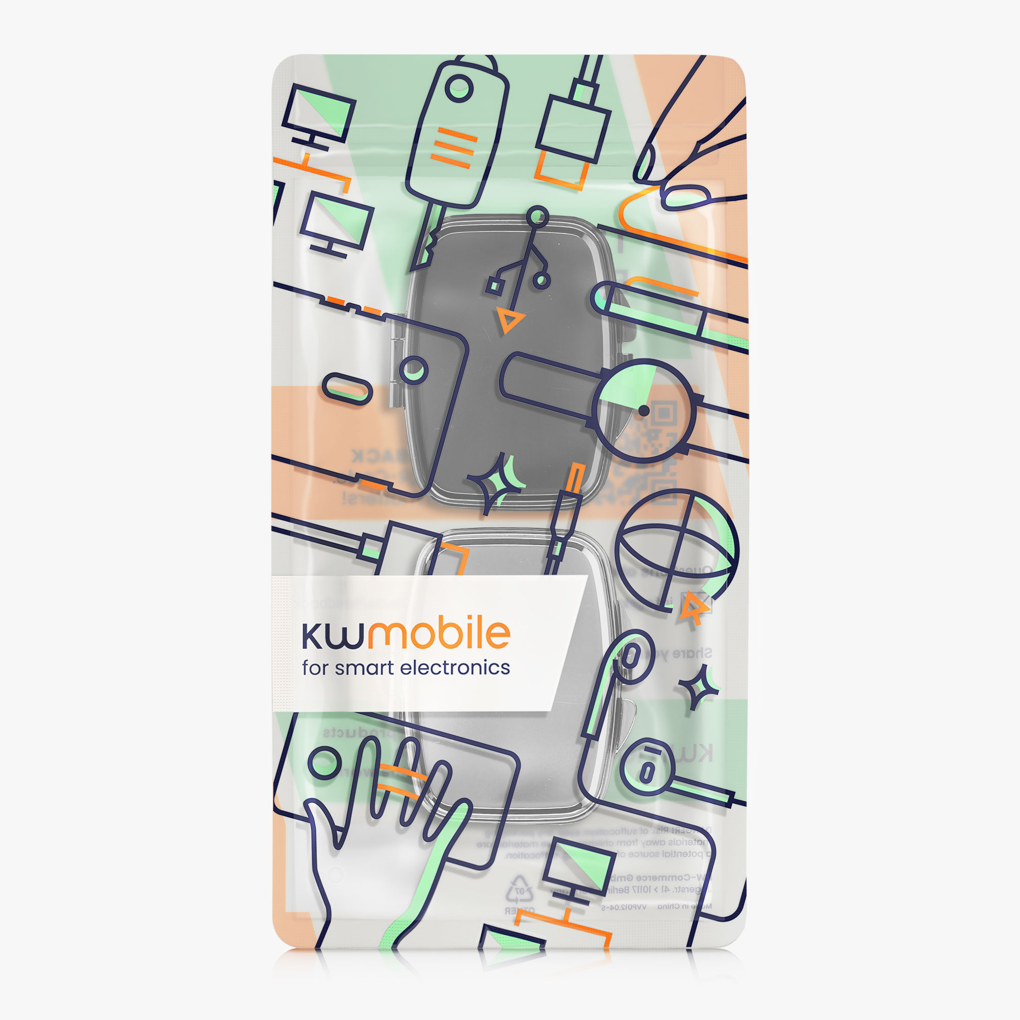 Krabička na léky kwmobile - stříbrná / černá