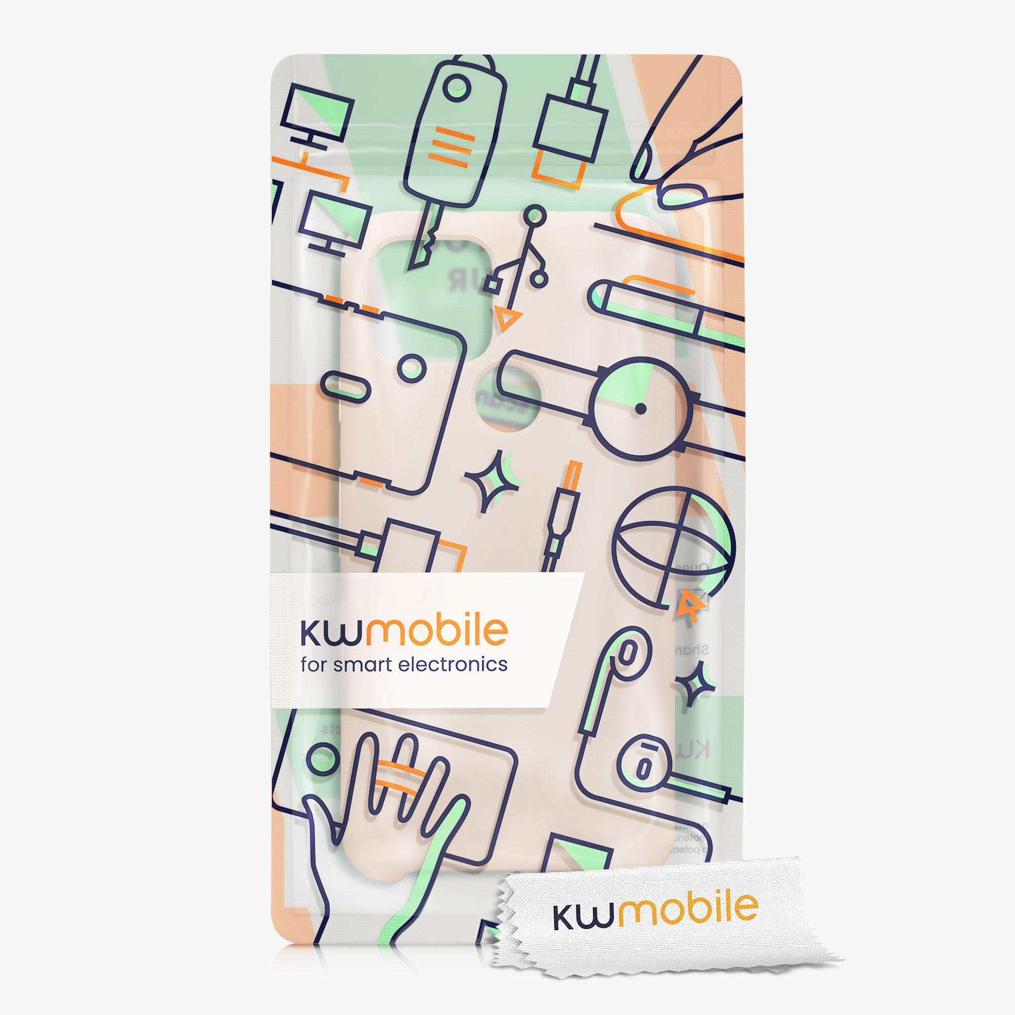 Zadní kryt kwmobile pro Google Pixel 5 - wireless charging coconut swirl