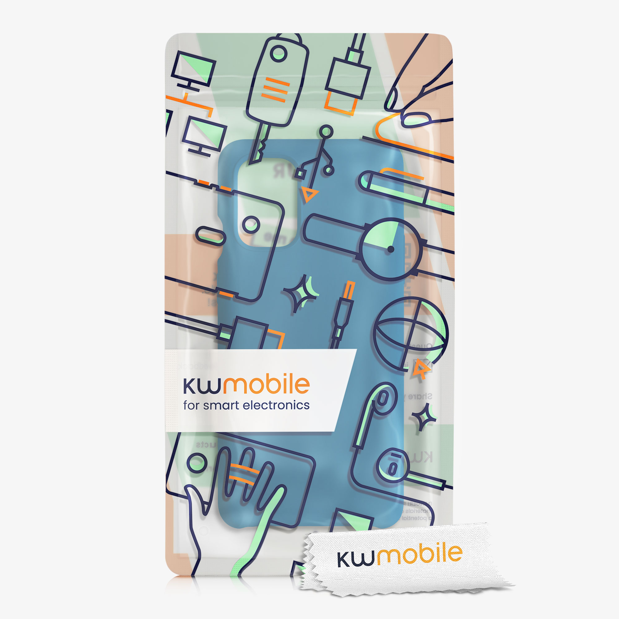 Kryt na mobil OnePlus 8T kwmobile TPU modrý útes (blue reef)