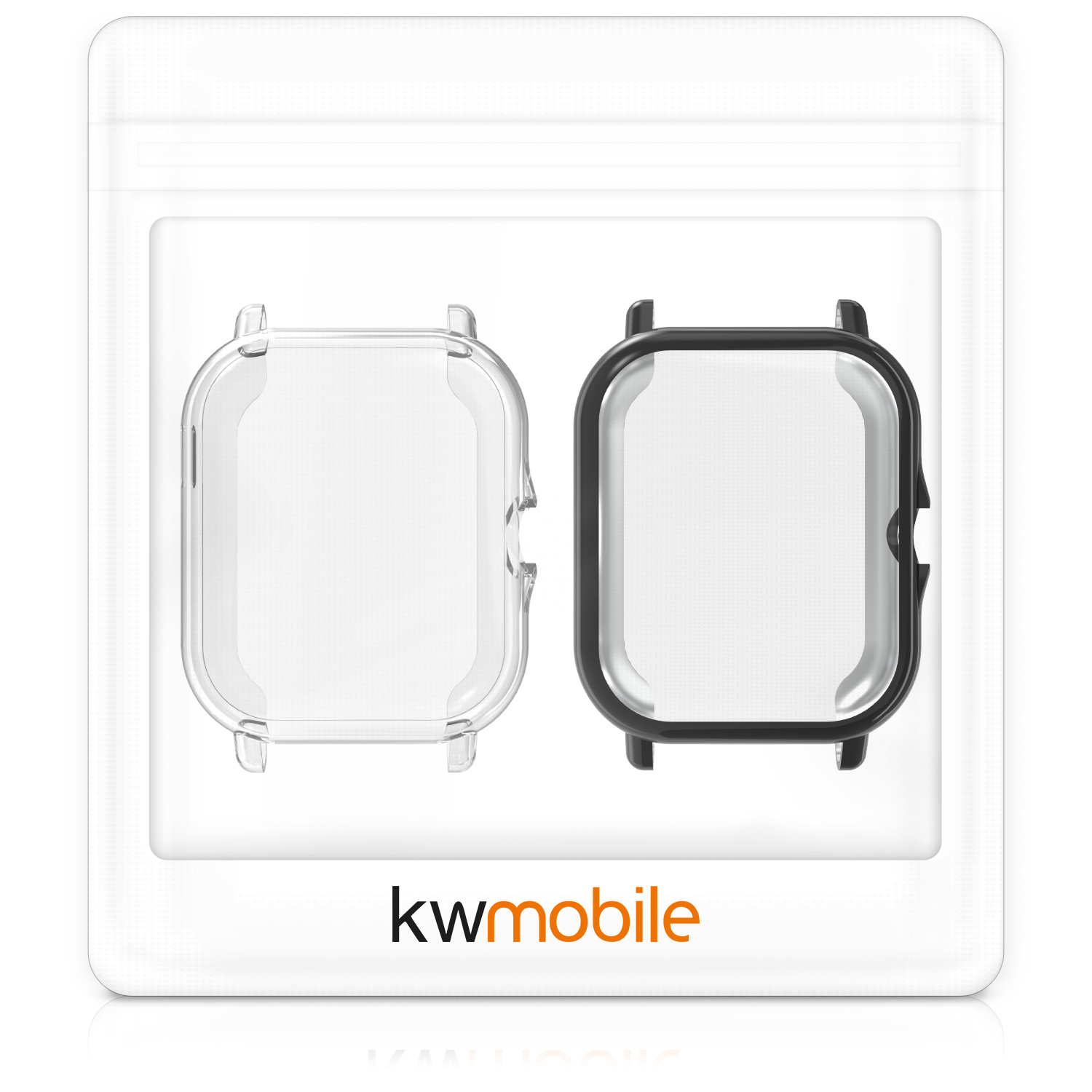 Sada 2 krytů s ochranou displeje pro Huami Amazfit GTS 3 / GTS 2 / GTS 2e kwmobile - černá a transparentní
