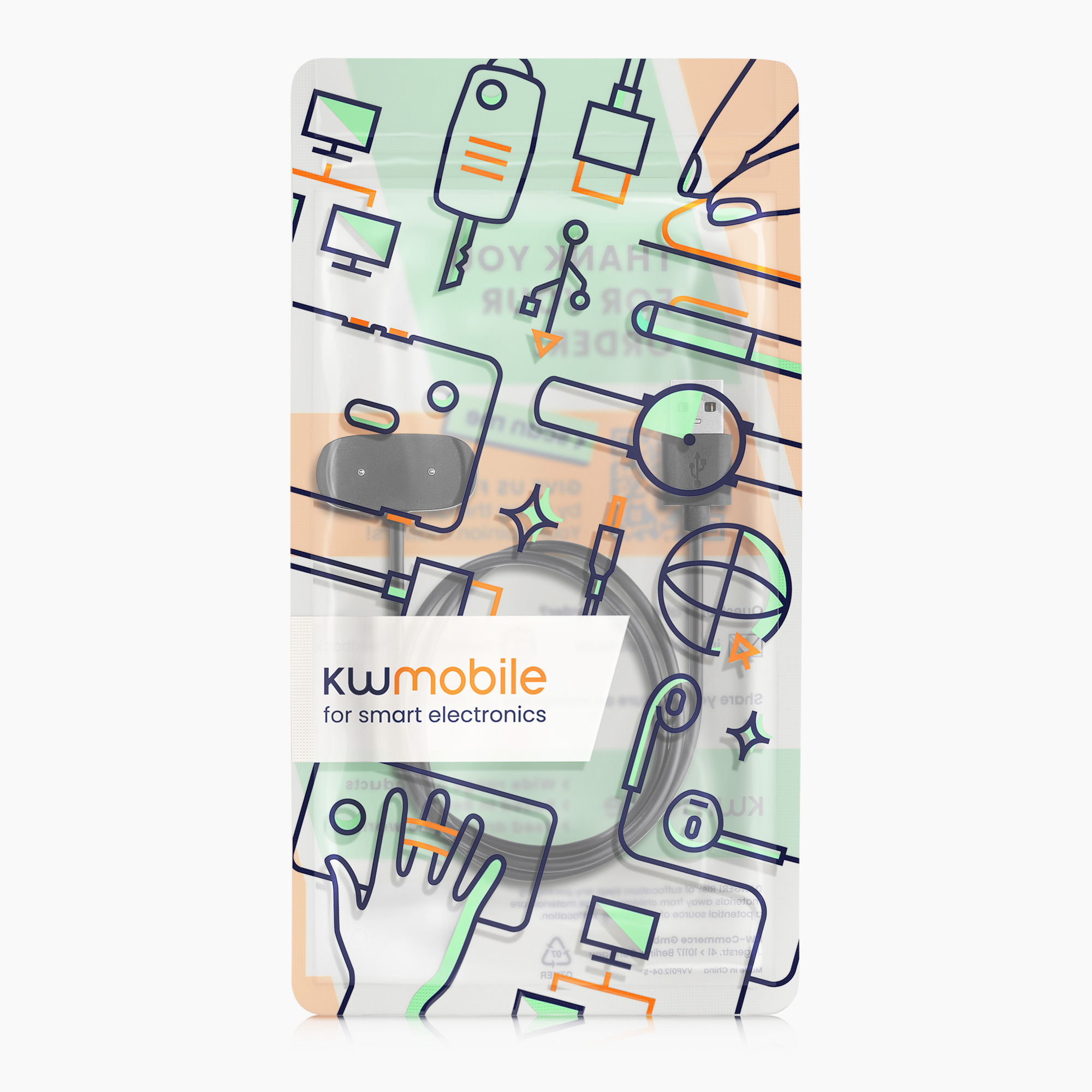 Nabíjecí kabel pro Huami Amazfit T-Rex Pro / GTS2 / GTS 2e / GTS2 Mini / GTR 2 kwmobile - černá 