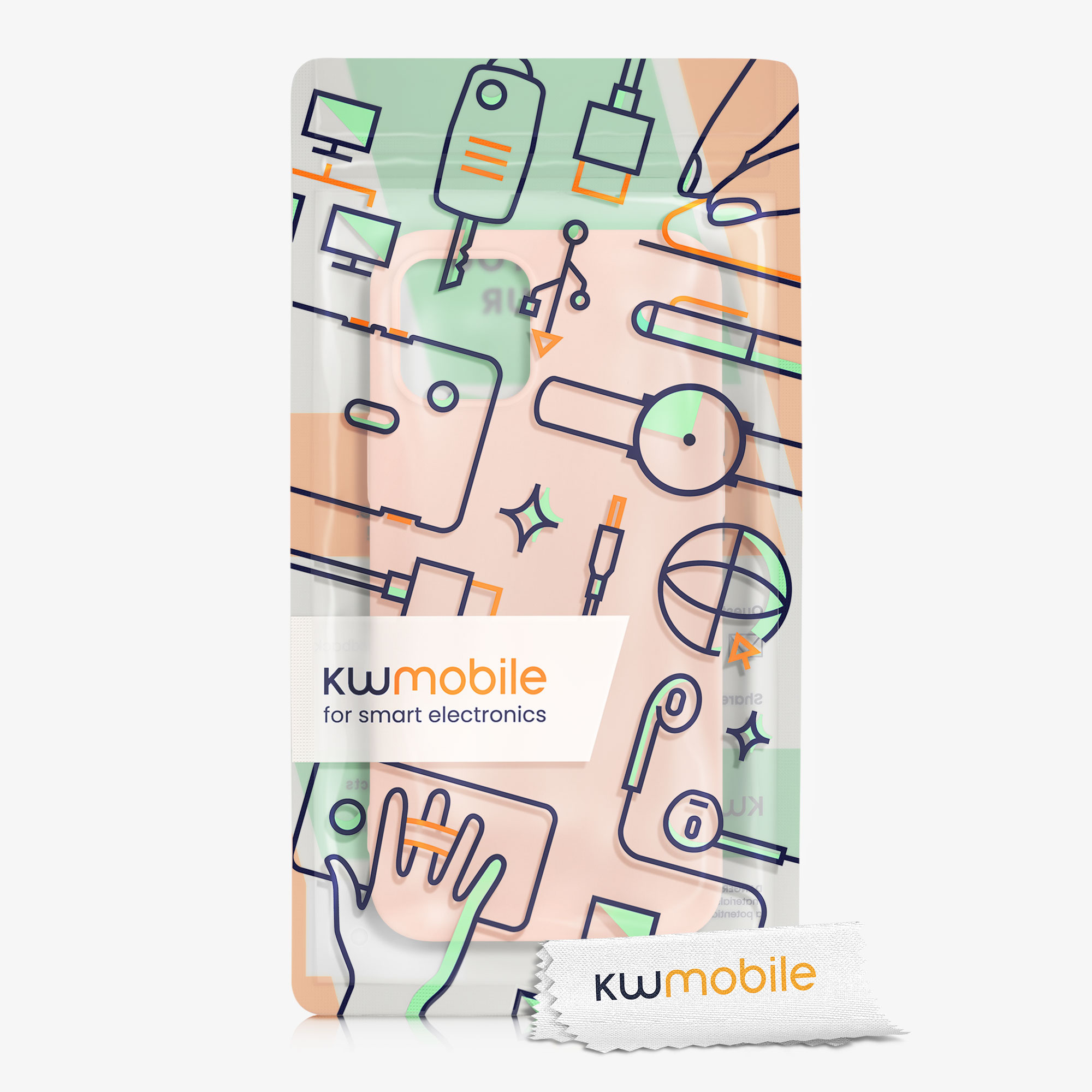 Silikonový kryt kwmobile pro iPhone 12 / iPhone 12 Pro - pastelová broskvová