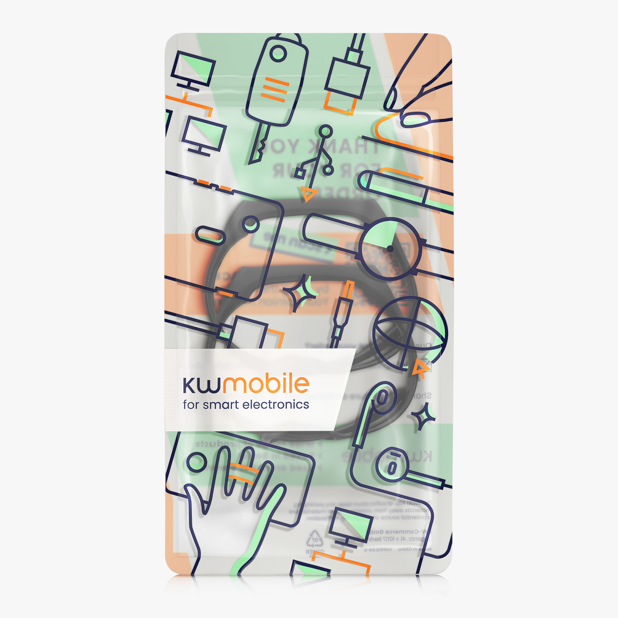 Silikonový řemínek na chytré hodinky Samsung Galaxy Fit 2 kwmobile 2 ks černý