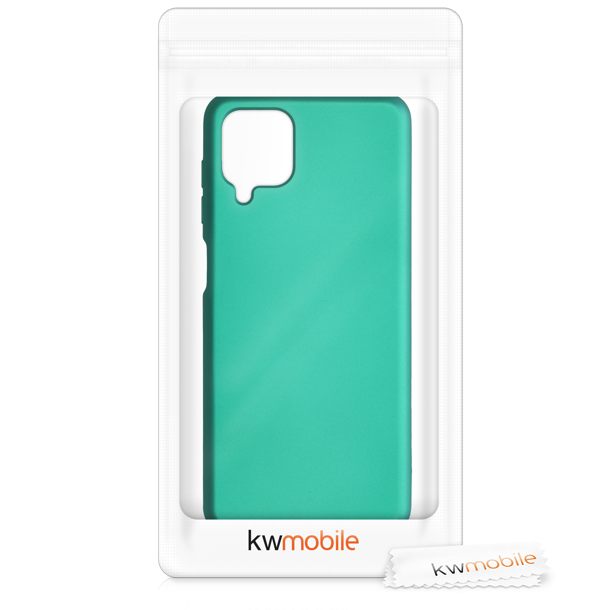 Kryt na mobil Samsung Galaxy A12 kwmobile Metallic metalicky tyrkysový