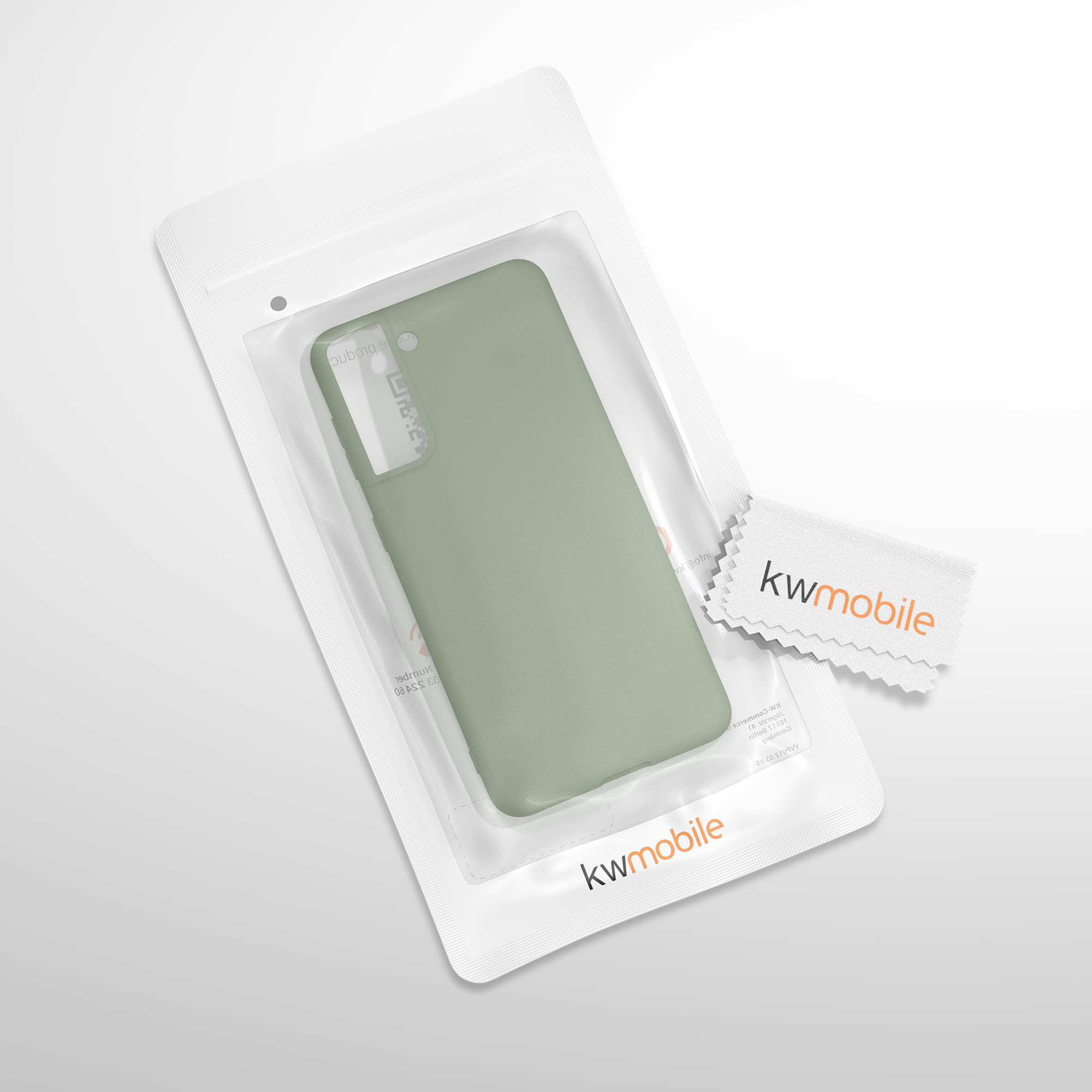 Kryt na mobil Galaxy S21 kwmobile Soft Cover šedozelená