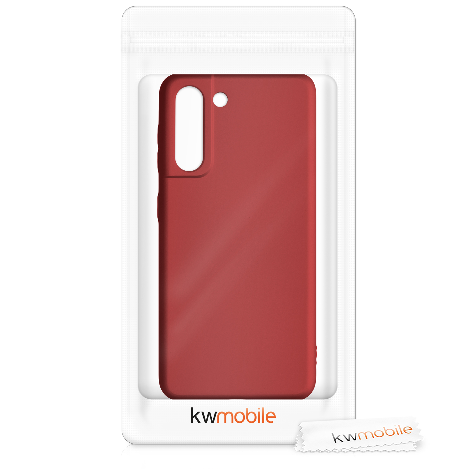Metalický kryt na mobil Samsung Galaxy S21 kwmobile metalicky tmavě červený
