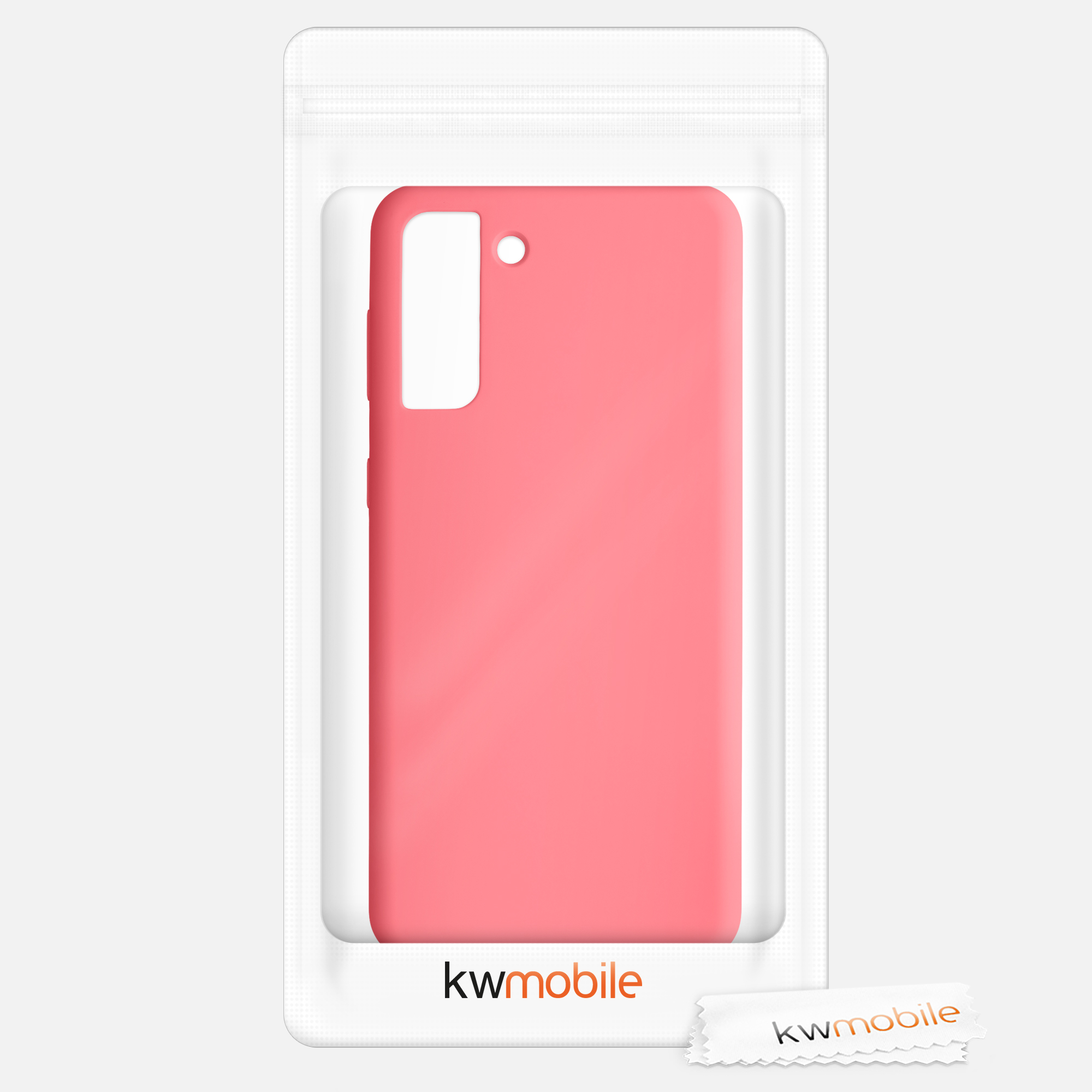 Kryt na mobil Galaxy S21+ kwmobile Soft Cover neonově korálová