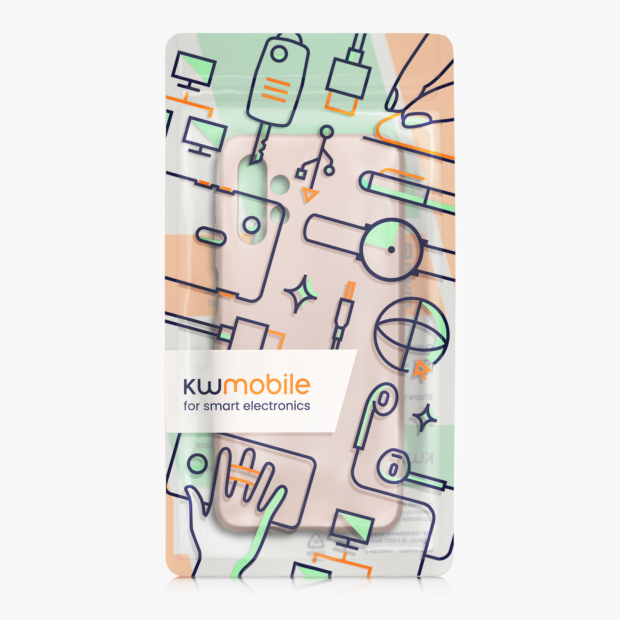Kryt na mobil Samsung Galaxy A32 5G kwmobile TPU metalický Metalická růžová zlatá