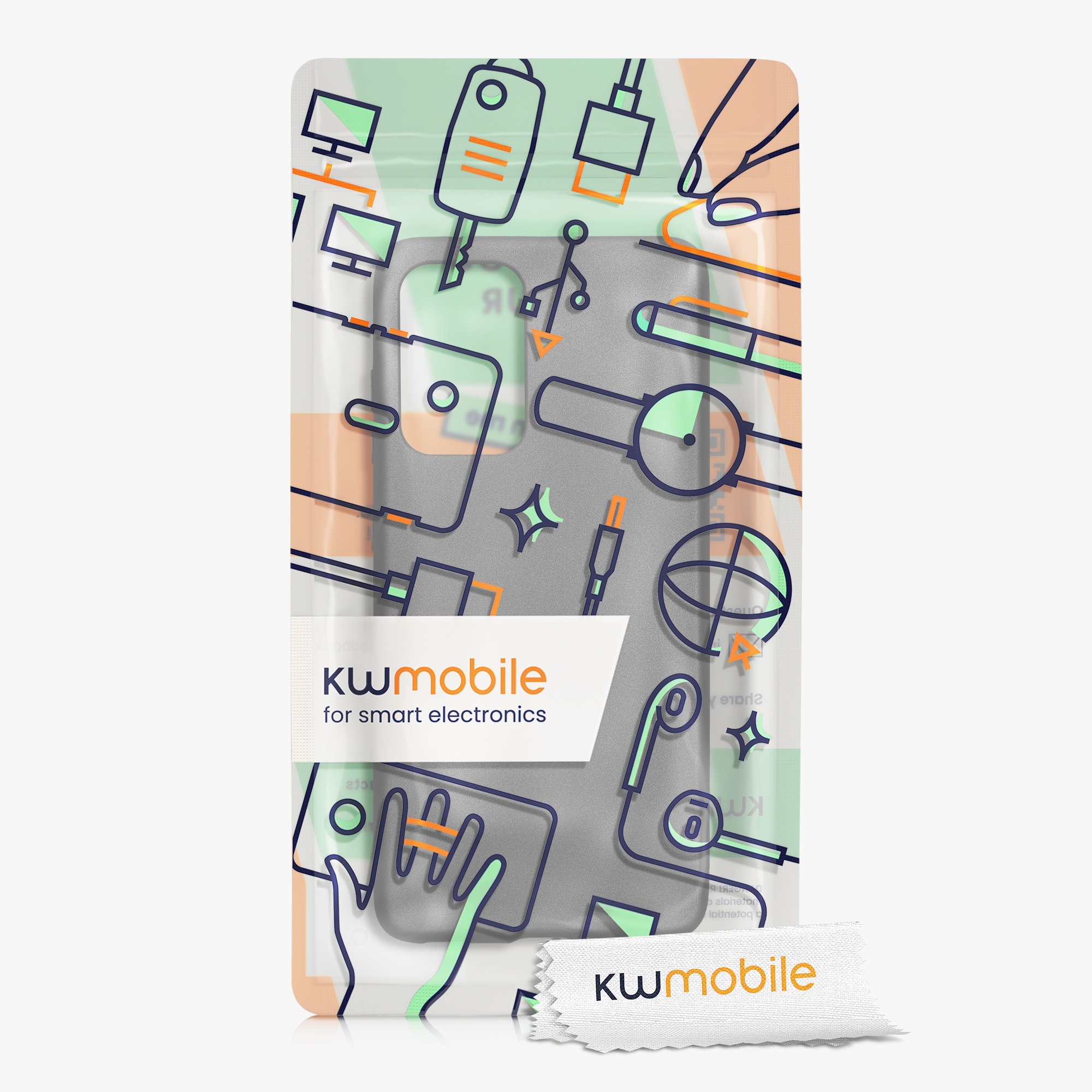 Kryt na mobil Samsung Galaxy A52 / A52 5G / A52s 5G kwmobile TPU metalický Metalická šedá