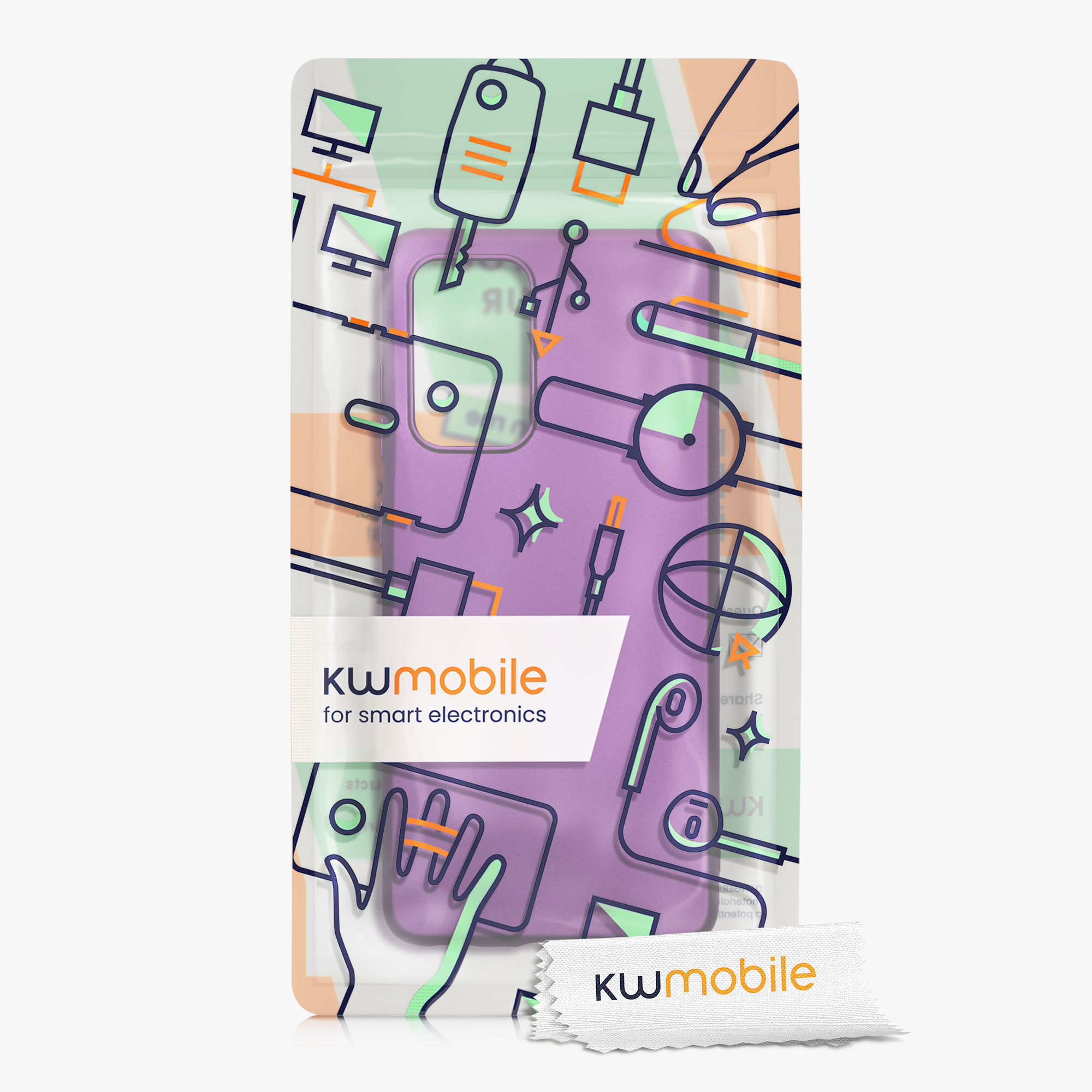 Kryt na mobil Samsung Galaxy A52 / A52 5G / A52s 5G kwmobile TPU metalický Metalická fialová