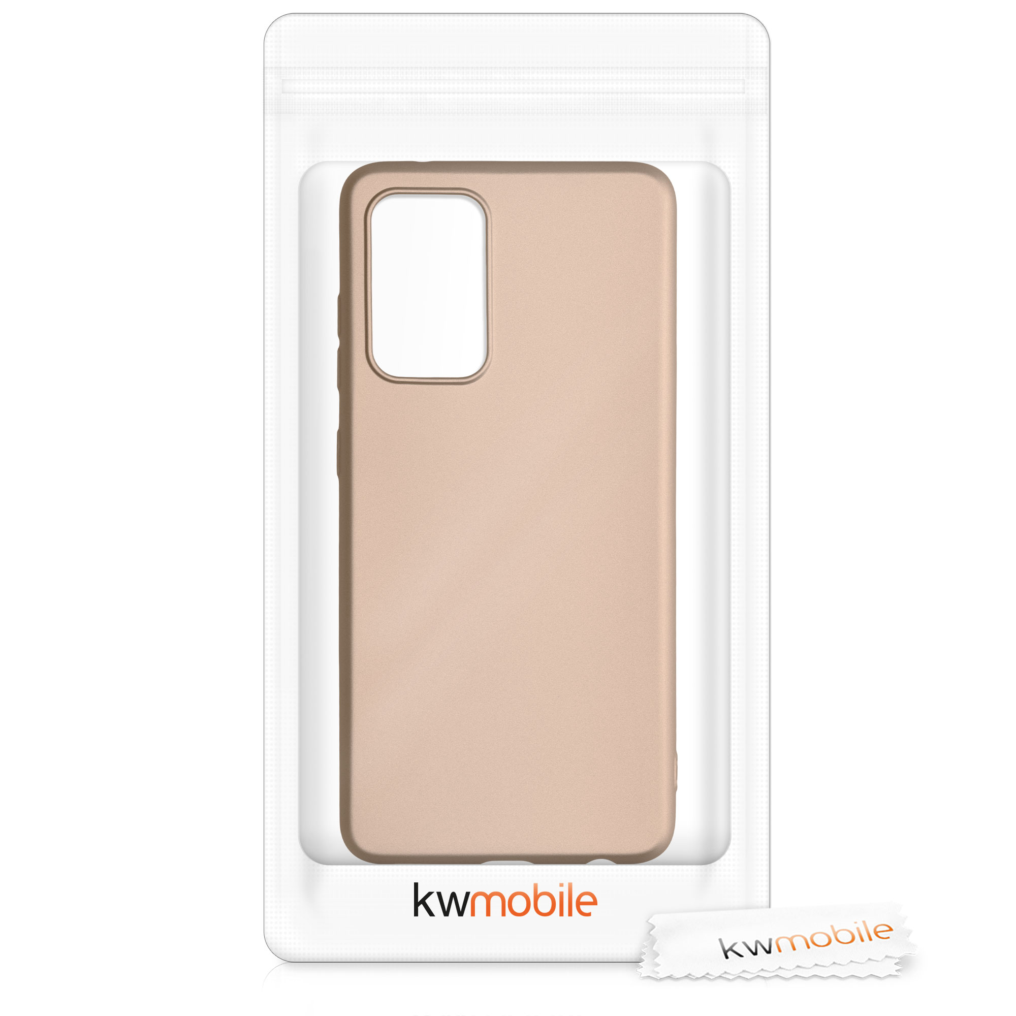 Kryt na mobil Samsung Galaxy A52 / A52 5G / A52s 5G kwmobile TPU metalický Metalická zlatá