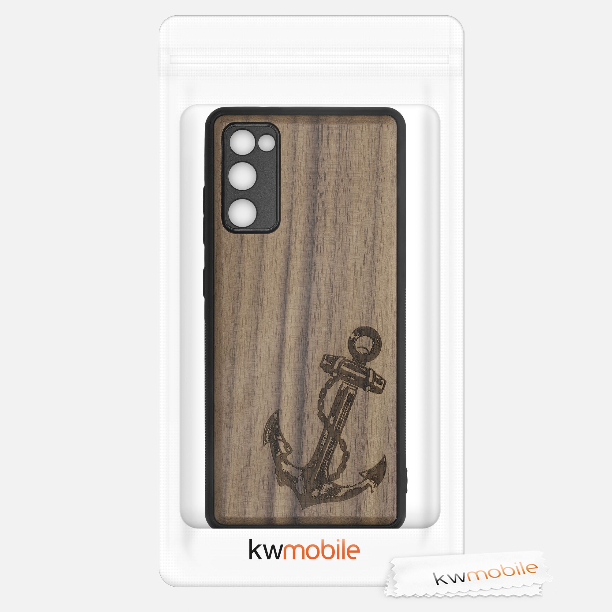 Dřevěný kryt na mobil Samsung Galaxy S20 FE kwmobile tmavě hnědý