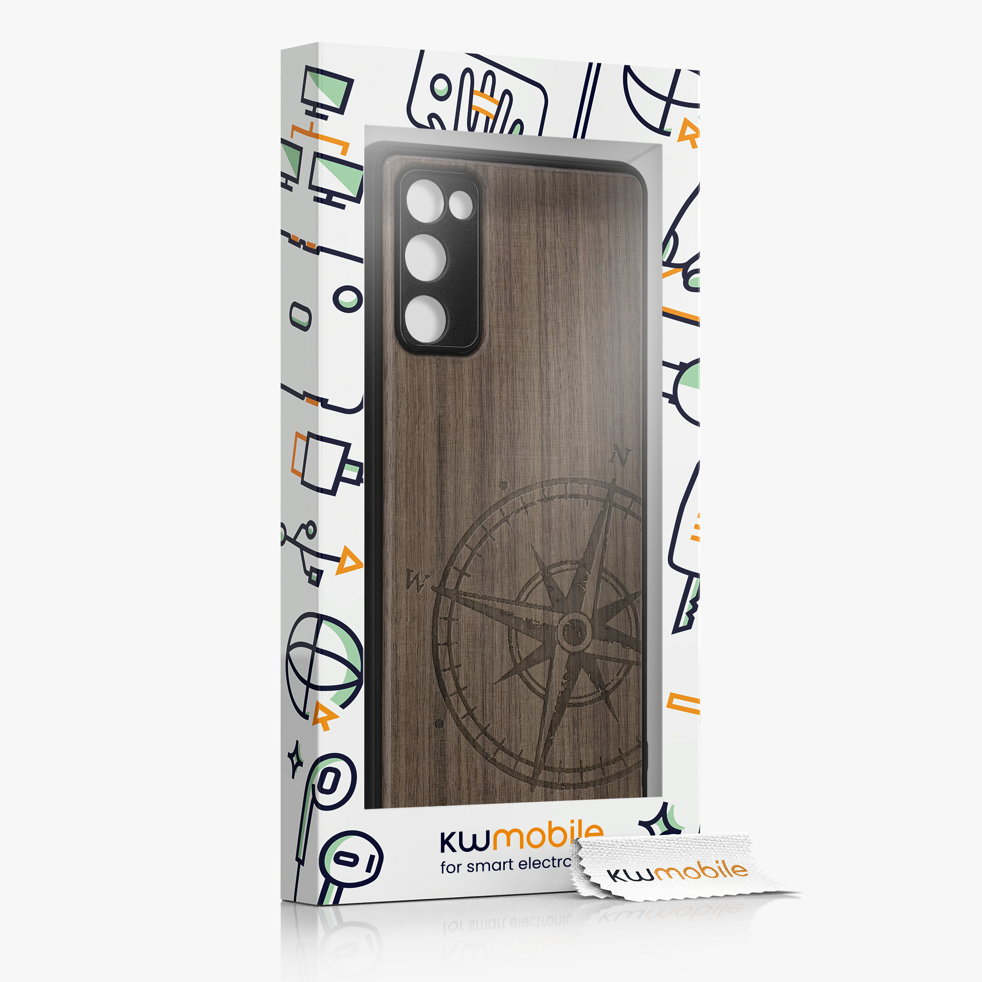 Dřevěný kryt na mobil Samsung Galaxy S20 FE kwmobile tmavě hnědý