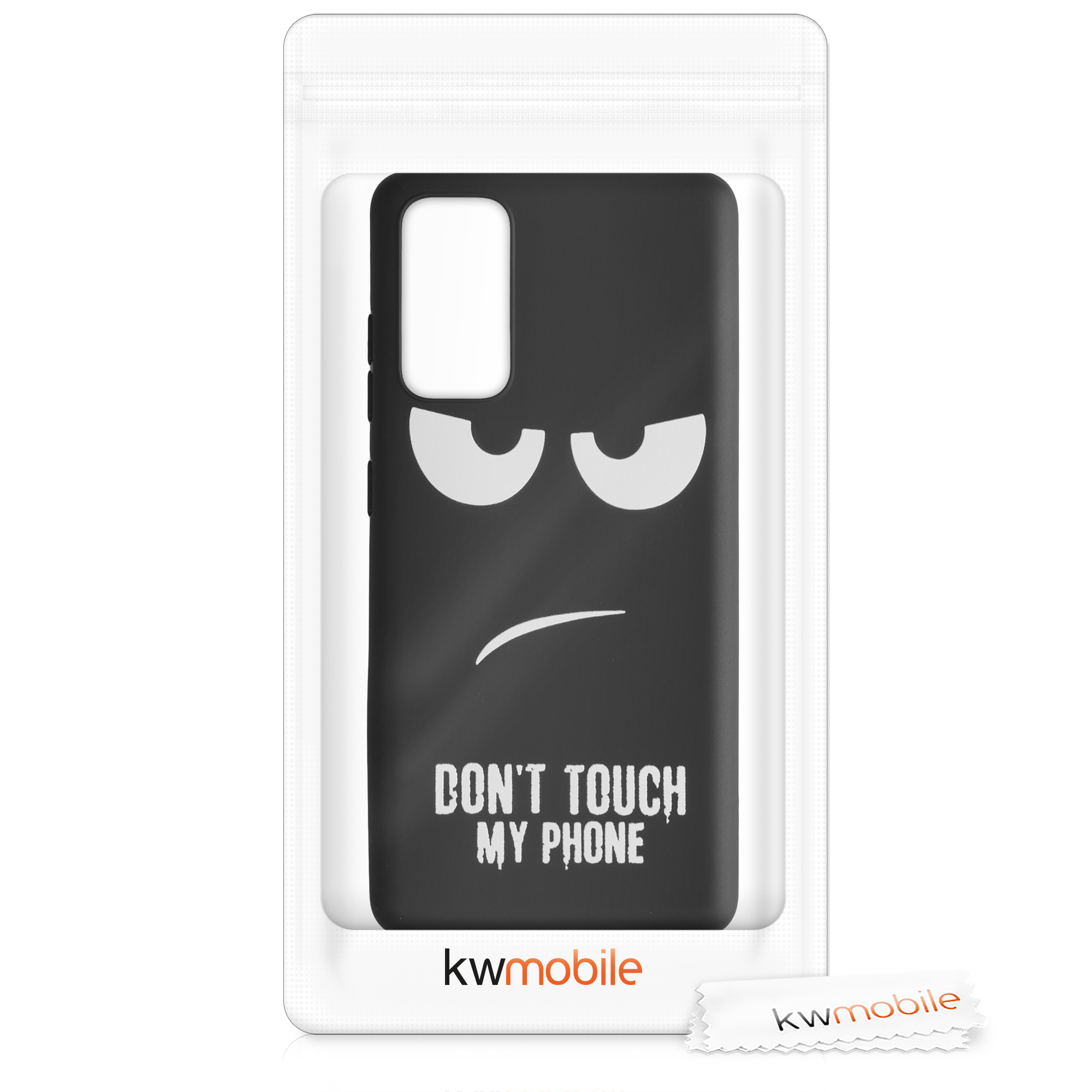 Kryt na mobil Samsung Galaxy S20 FE kwmobile Motiv Don't Touch My Phone bílo-černý