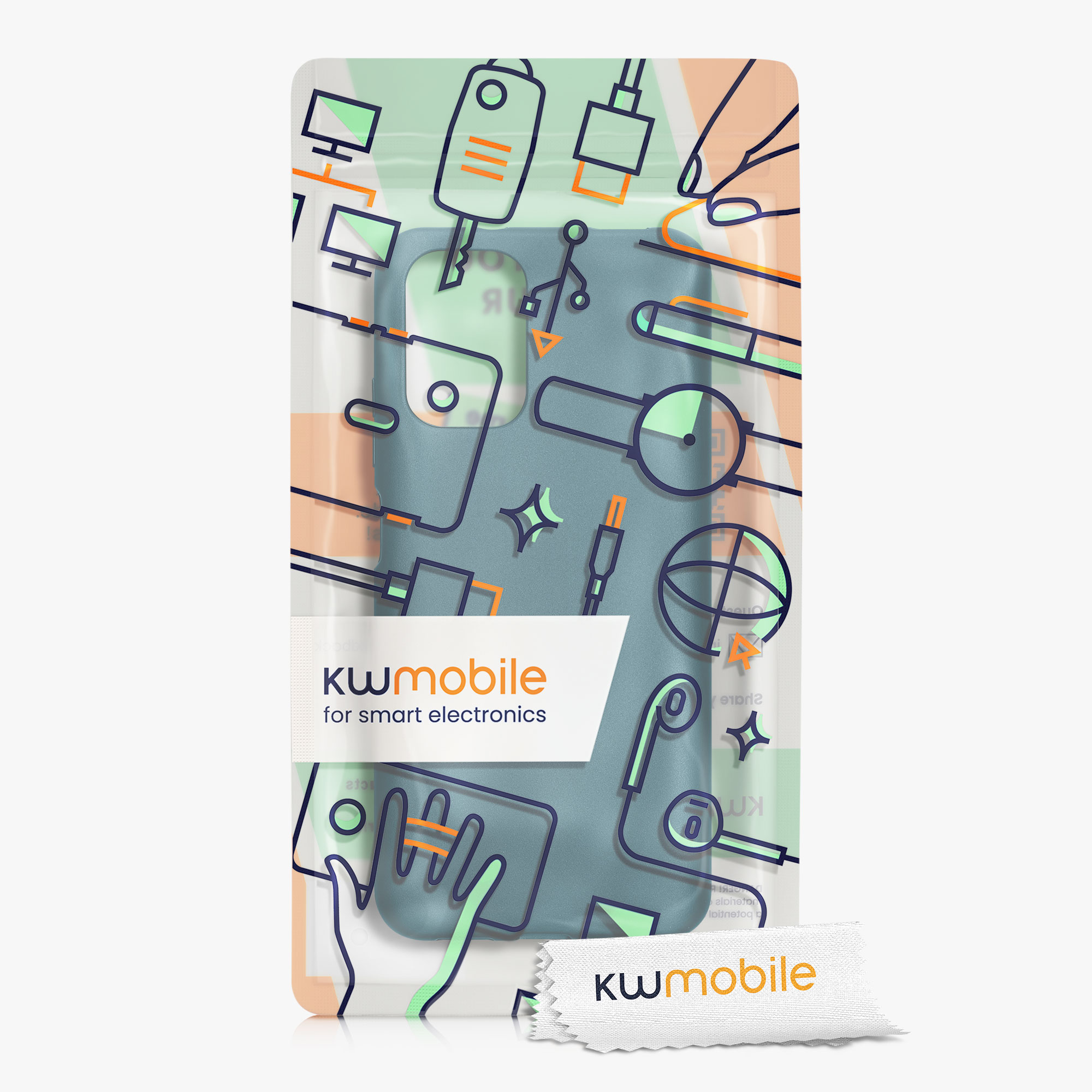 Kryt Xiaomi Redmi Note 10 metalický TPU metalická karibská modrá kwmobile