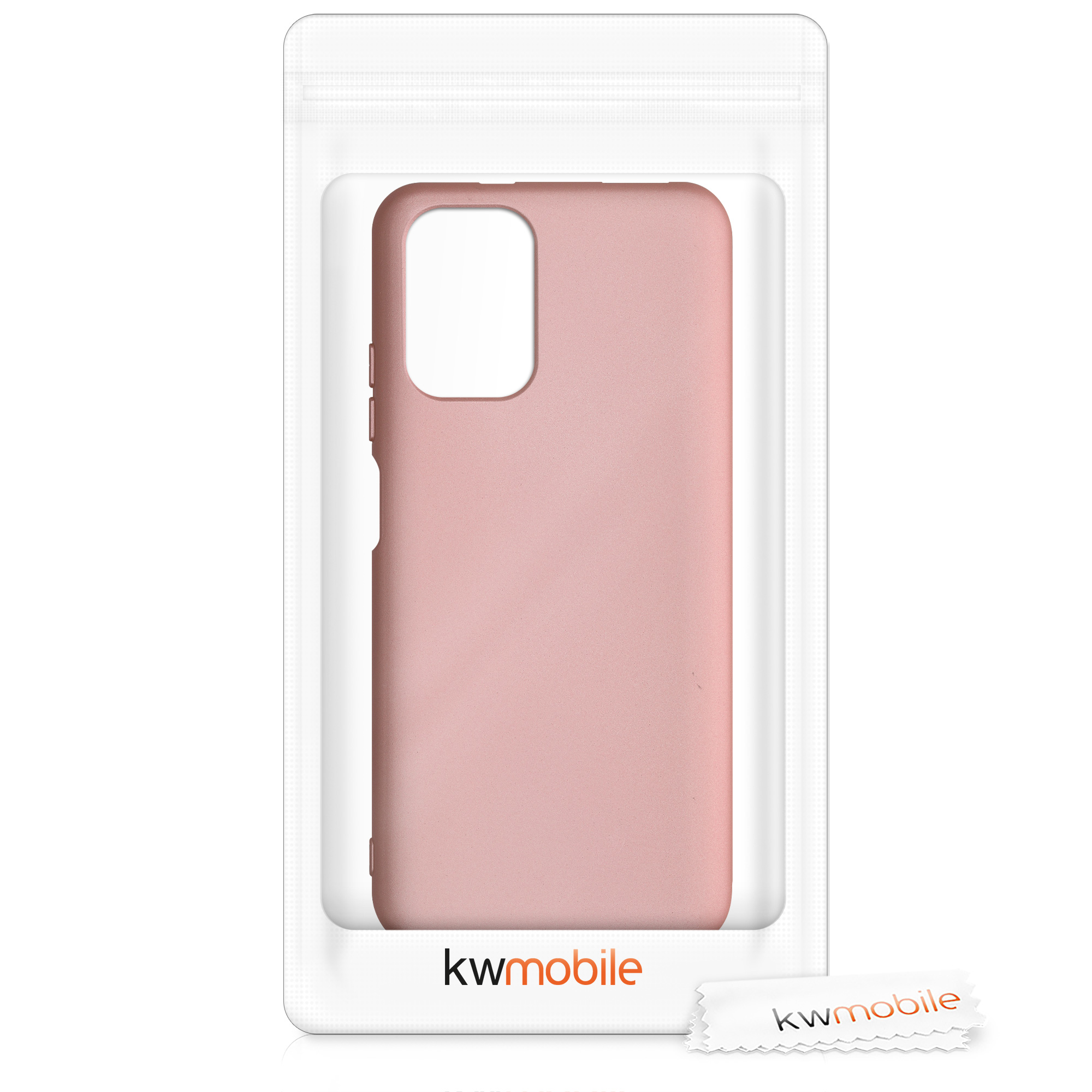 Kryt Xiaomi Redmi Note 10 metalický TPU metalická růžovo-zlatá kwmobile