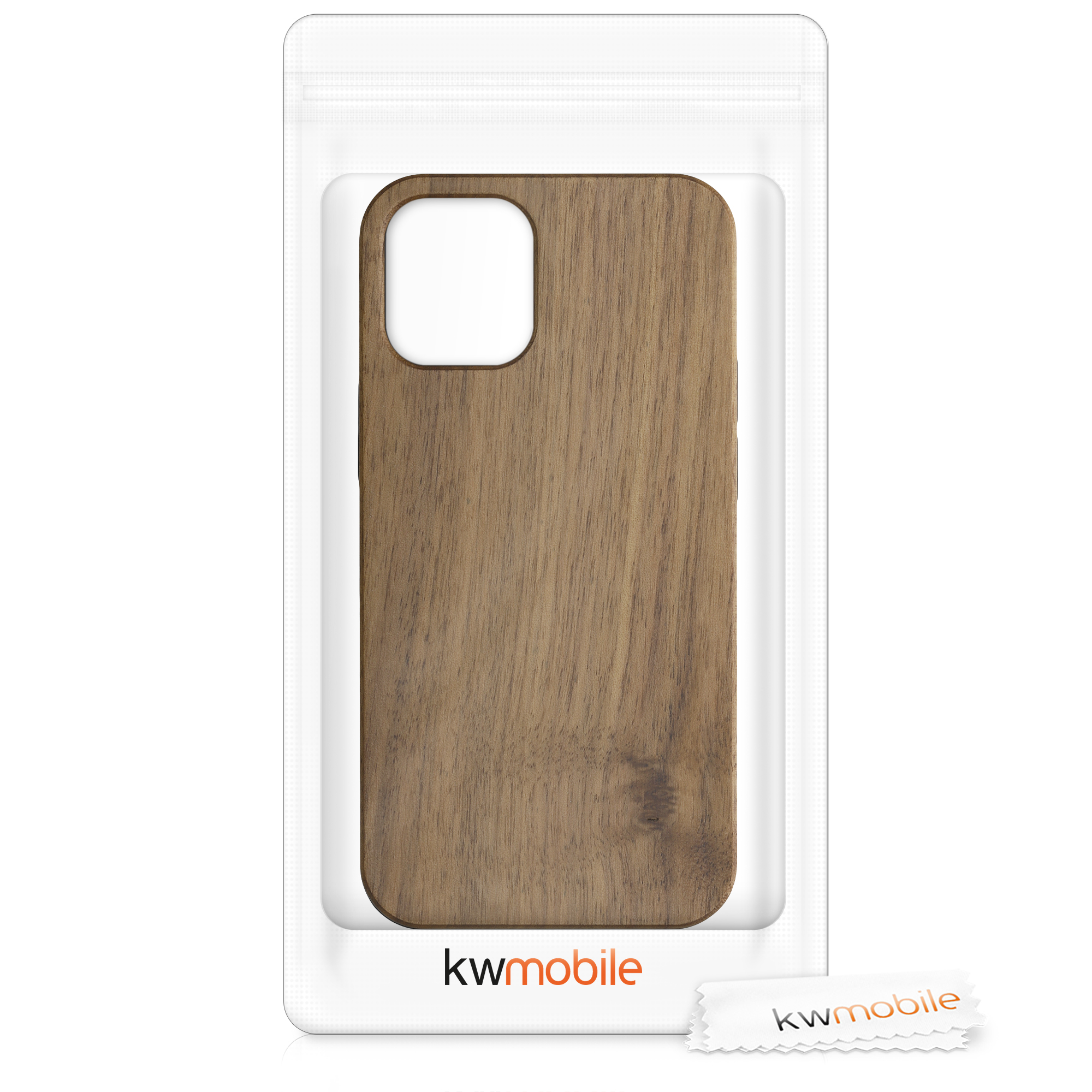 Dřevěný kryt kwmobile pro iPhone 12 mini - tmavě hnědá