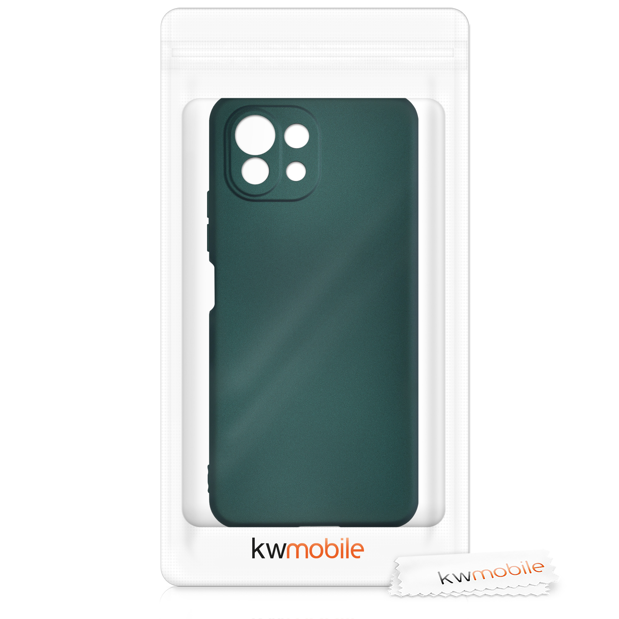 Metalický kryt na mobil Xiaomi 11 Lite NE kwmobile metalicky modrozelený